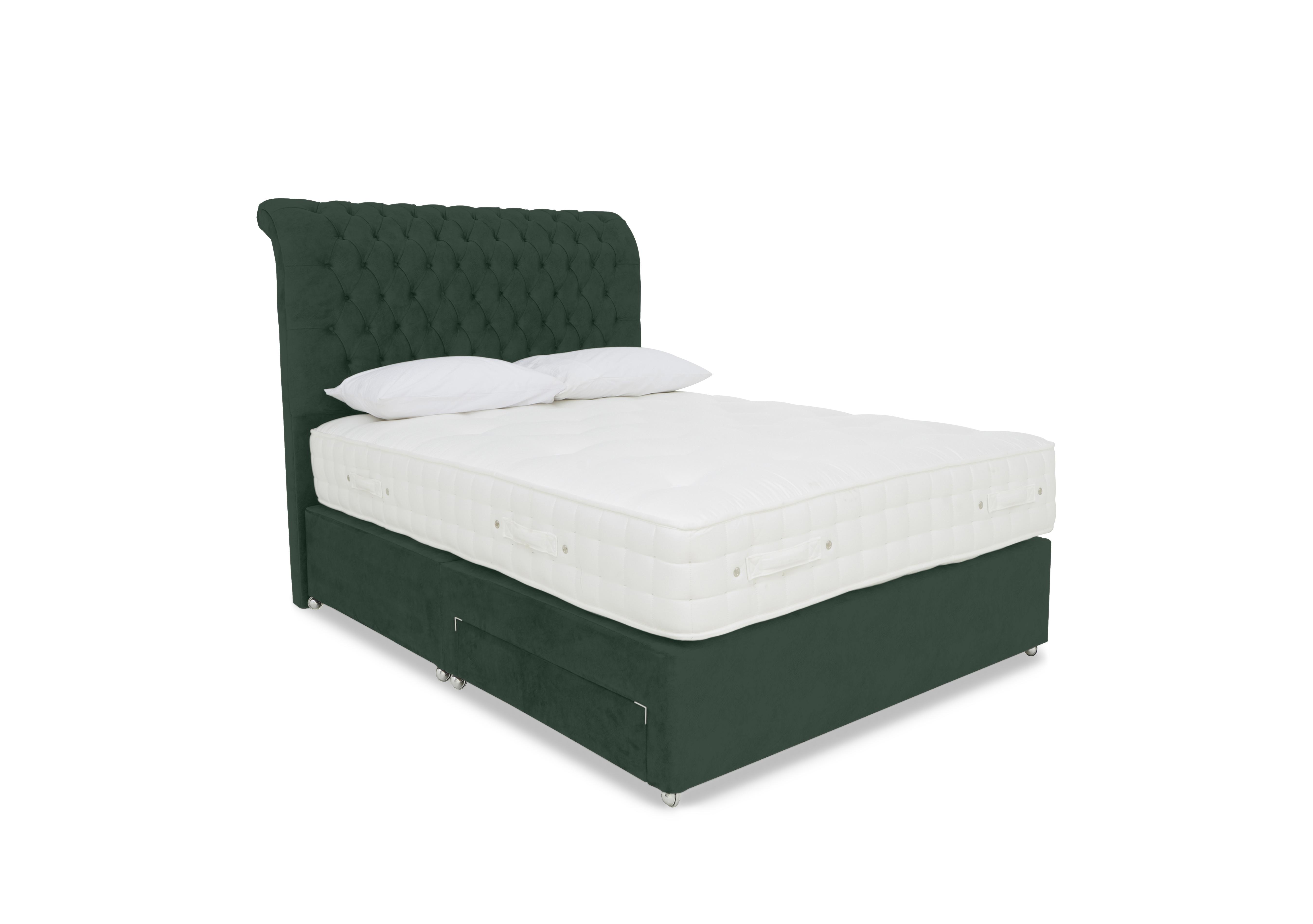 Sanctum Nature 2000 2 Drawer Divan Set with Johnstone Headboard in Plush Emerald on Furniture Village