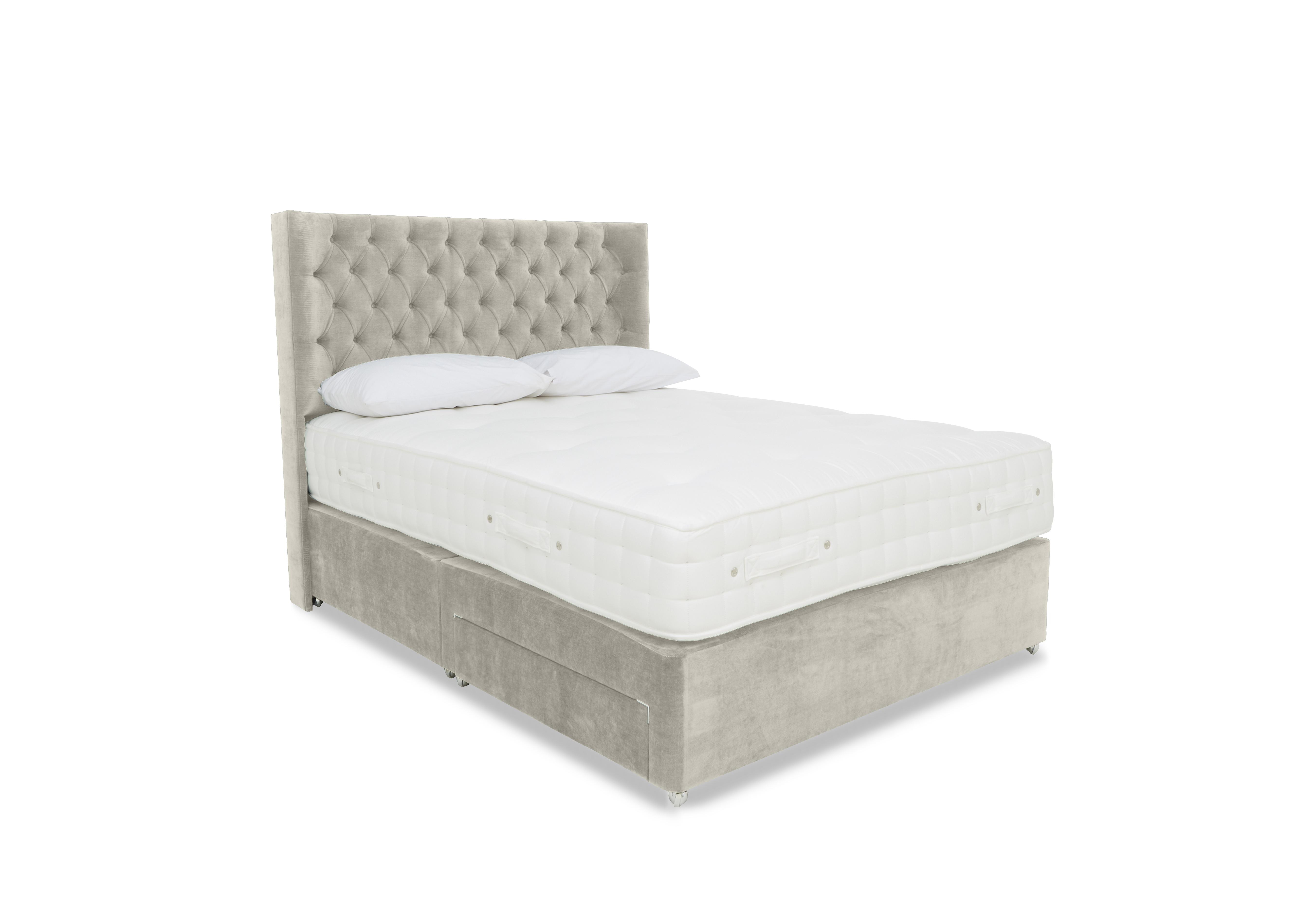 Sanctum Nature 2000 2 Drawer Divan Set with Harding Headboard in Dapple Oyster on Furniture Village