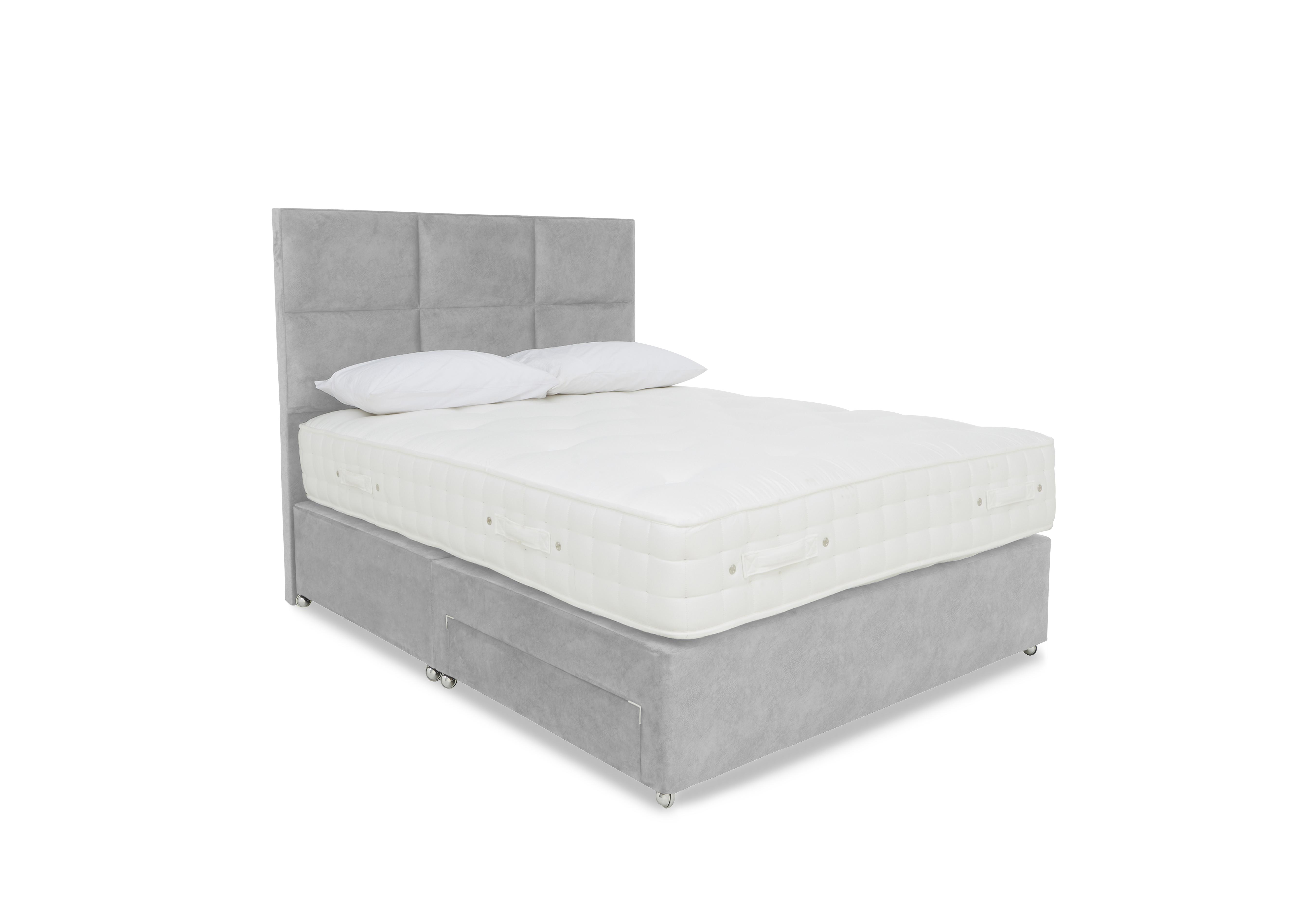 Sanctum Nature 2000 2 Drawer Divan Set with Fytche Headboard in Aston Silver on Furniture Village