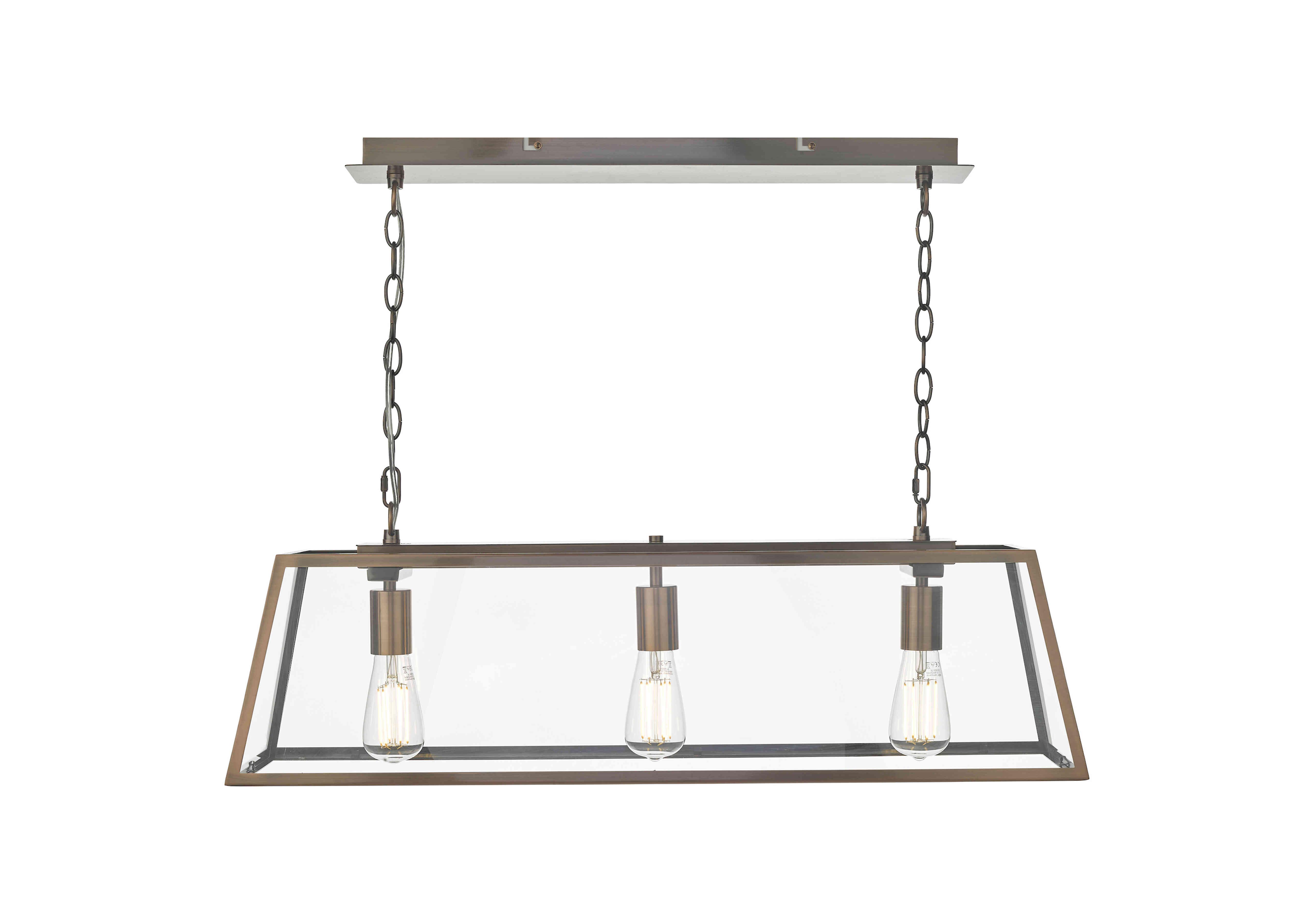 Academy 3 Light Bar Pendant in Antique Cooper on Furniture Village