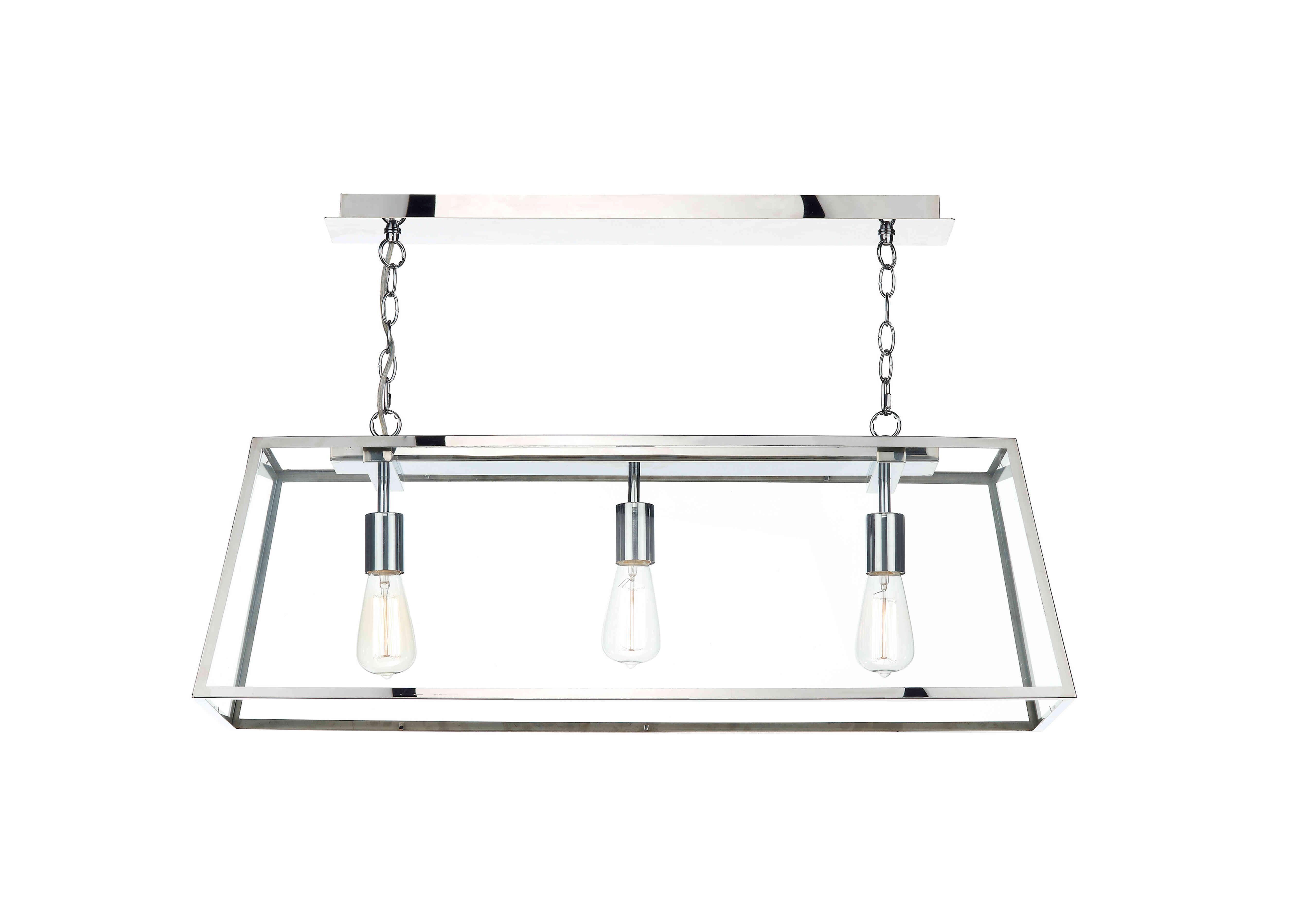 Academy 3 Light Bar Pendant in Stainless Steel on Furniture Village