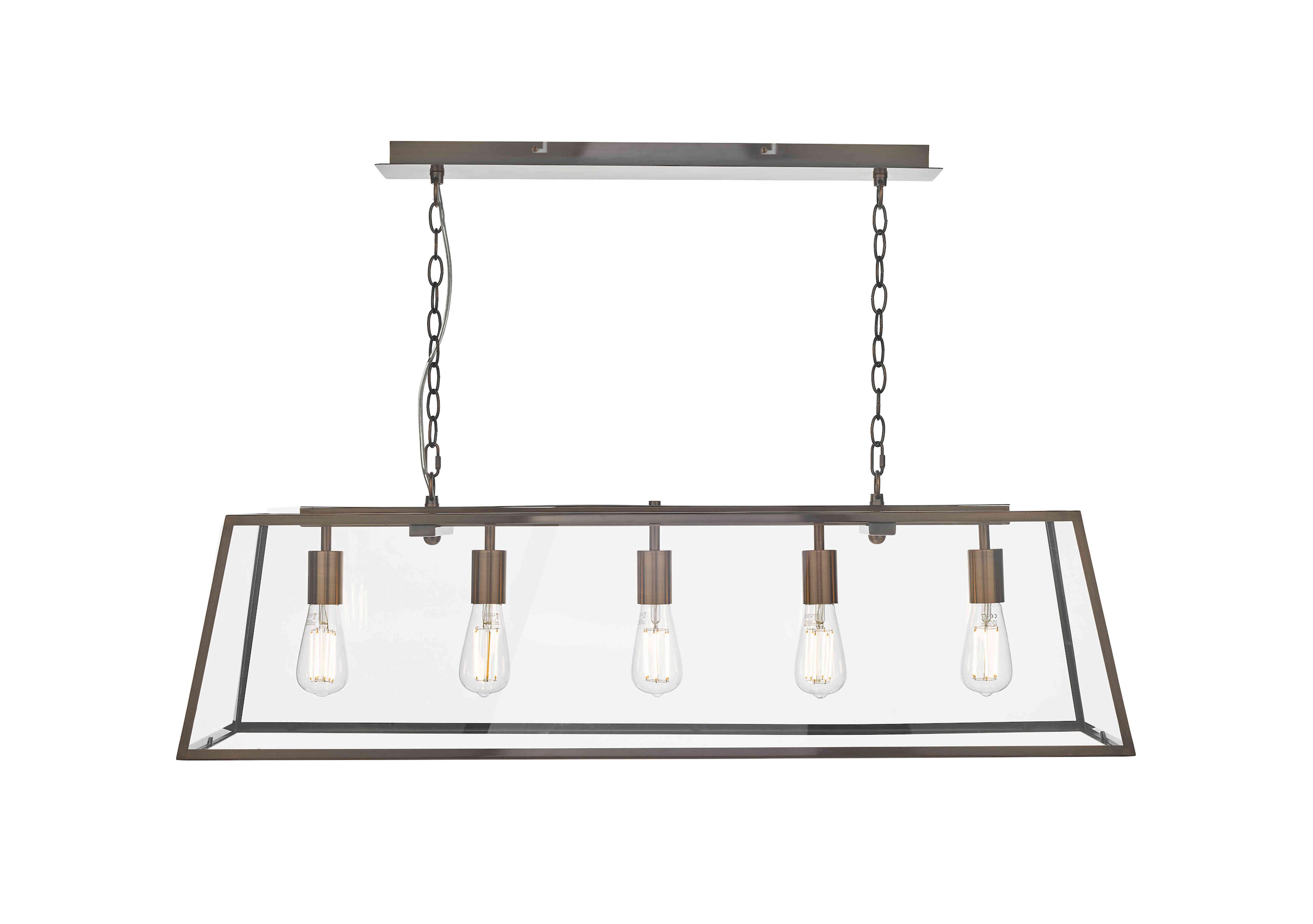 Academy 5 Light Bar Pendant in Antique Cooper on Furniture Village