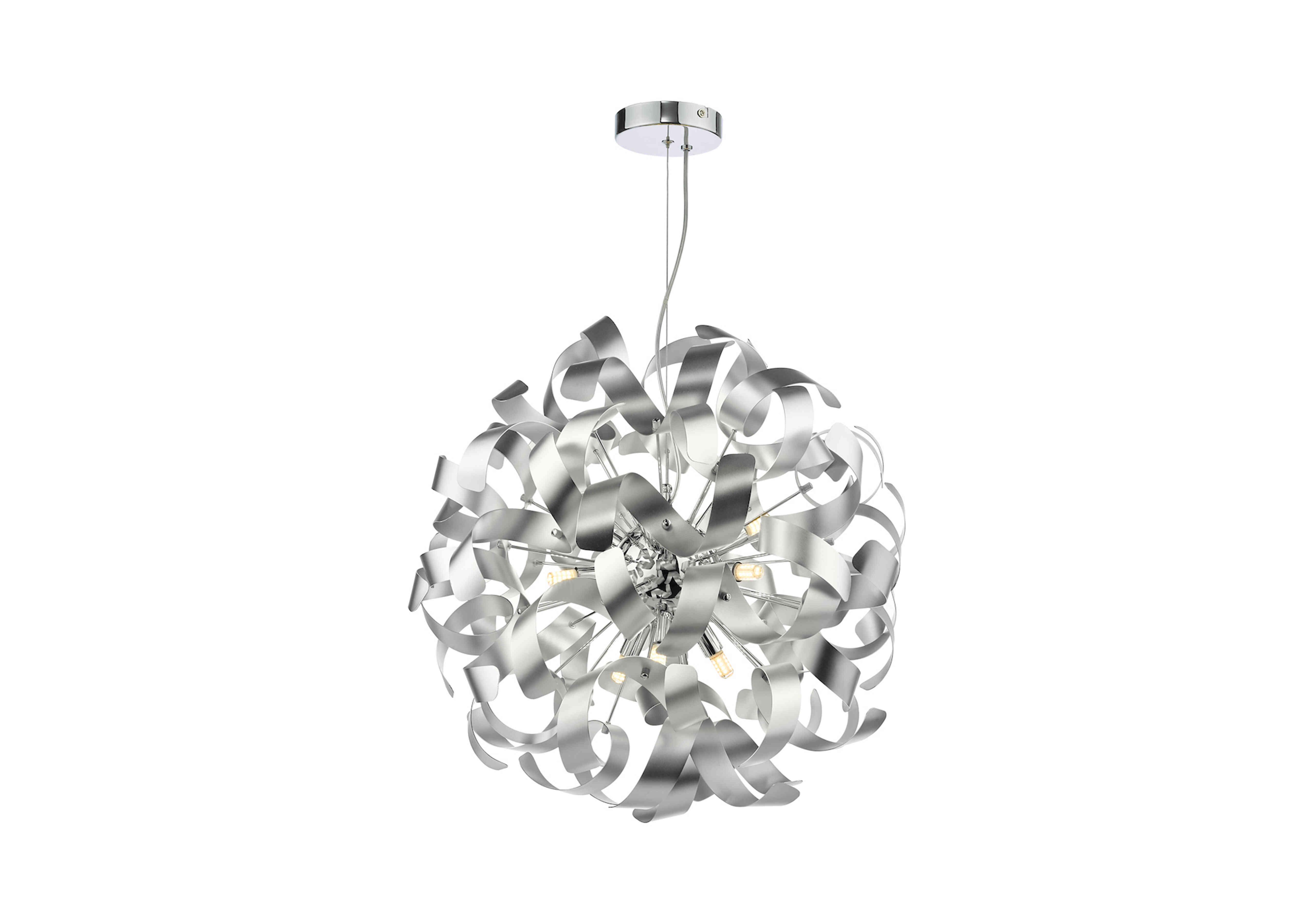 Swash 9 Light Pendant in Aluminium on Furniture Village