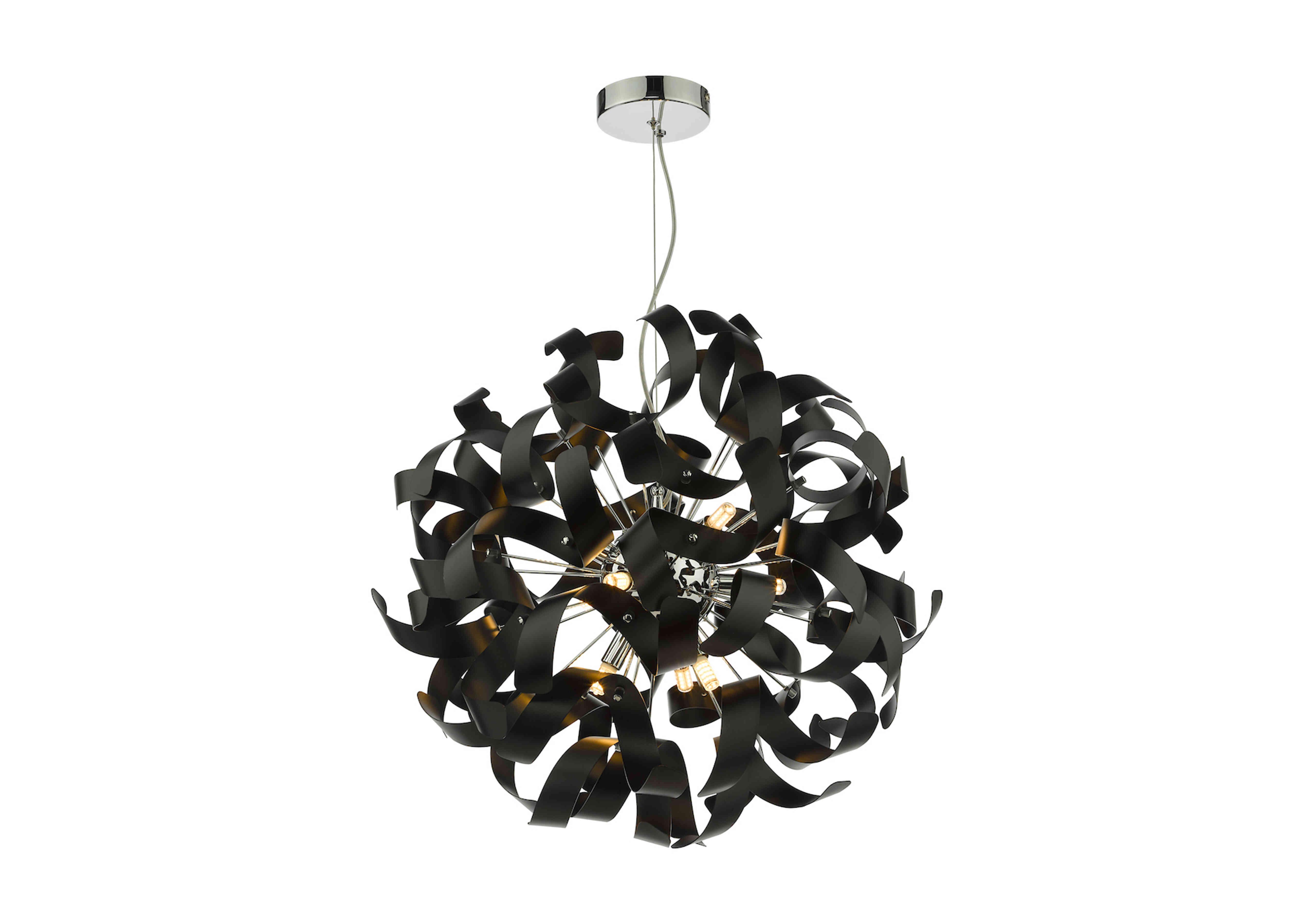 Swash 9 Light Pendant in Black on Furniture Village