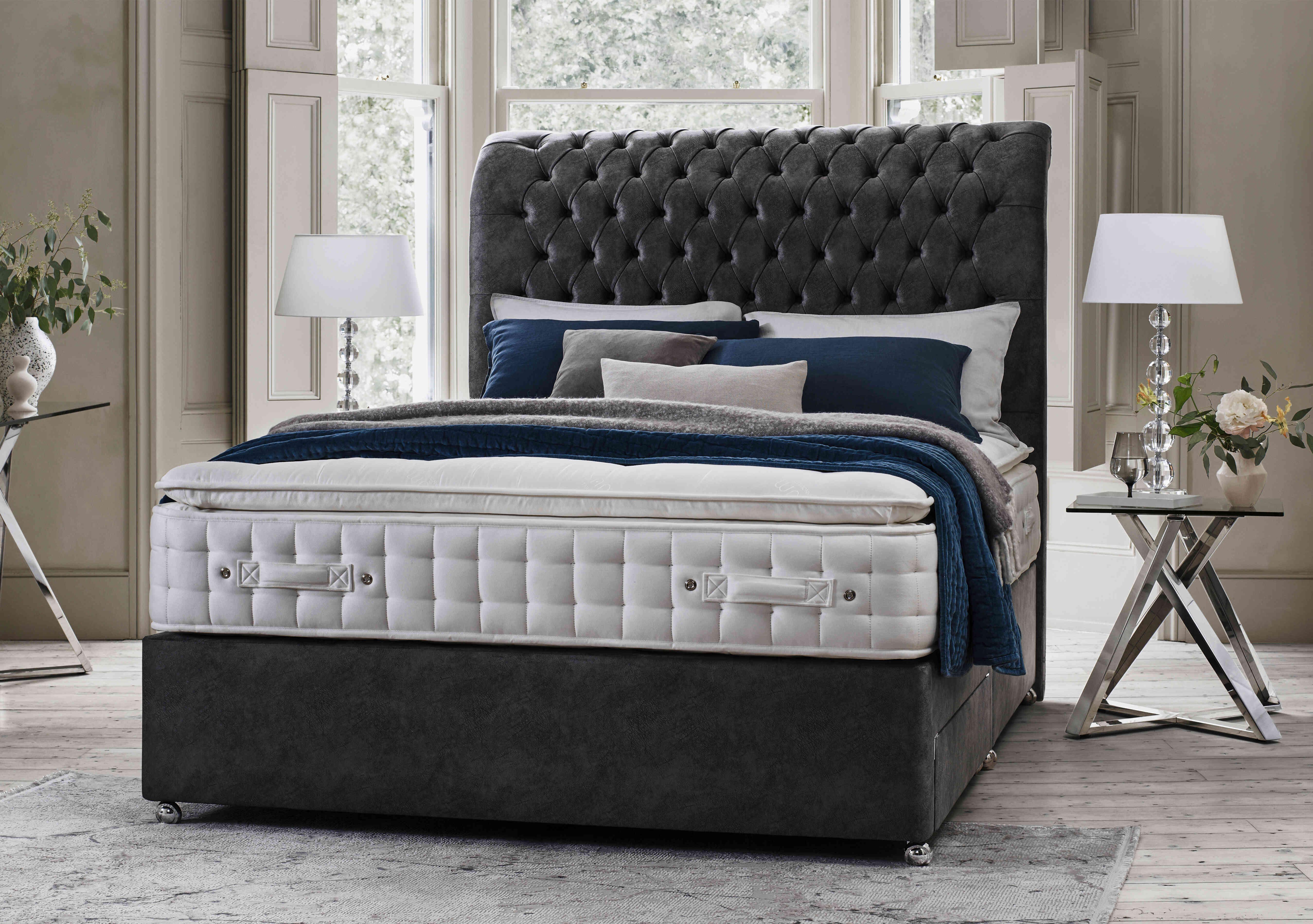 Sanctum Nature 2000 Pillowtop 2 Drawer Divan Set with Johnstone Headboard in  on Furniture Village