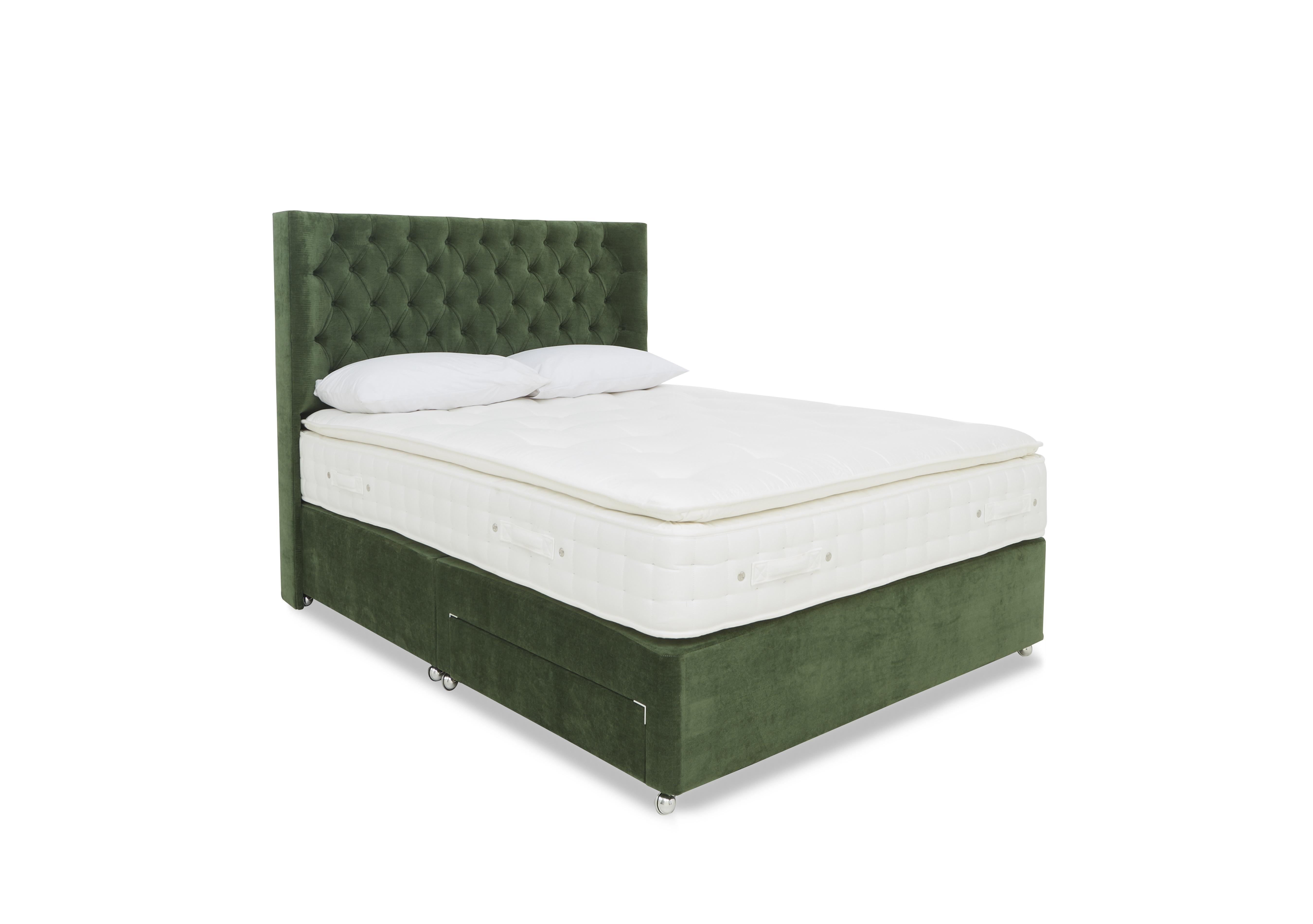 Sanctum Nature 2000 Pillowtop 2 Drawer Divan Set with Harding Headboard in Aston Moss on Furniture Village