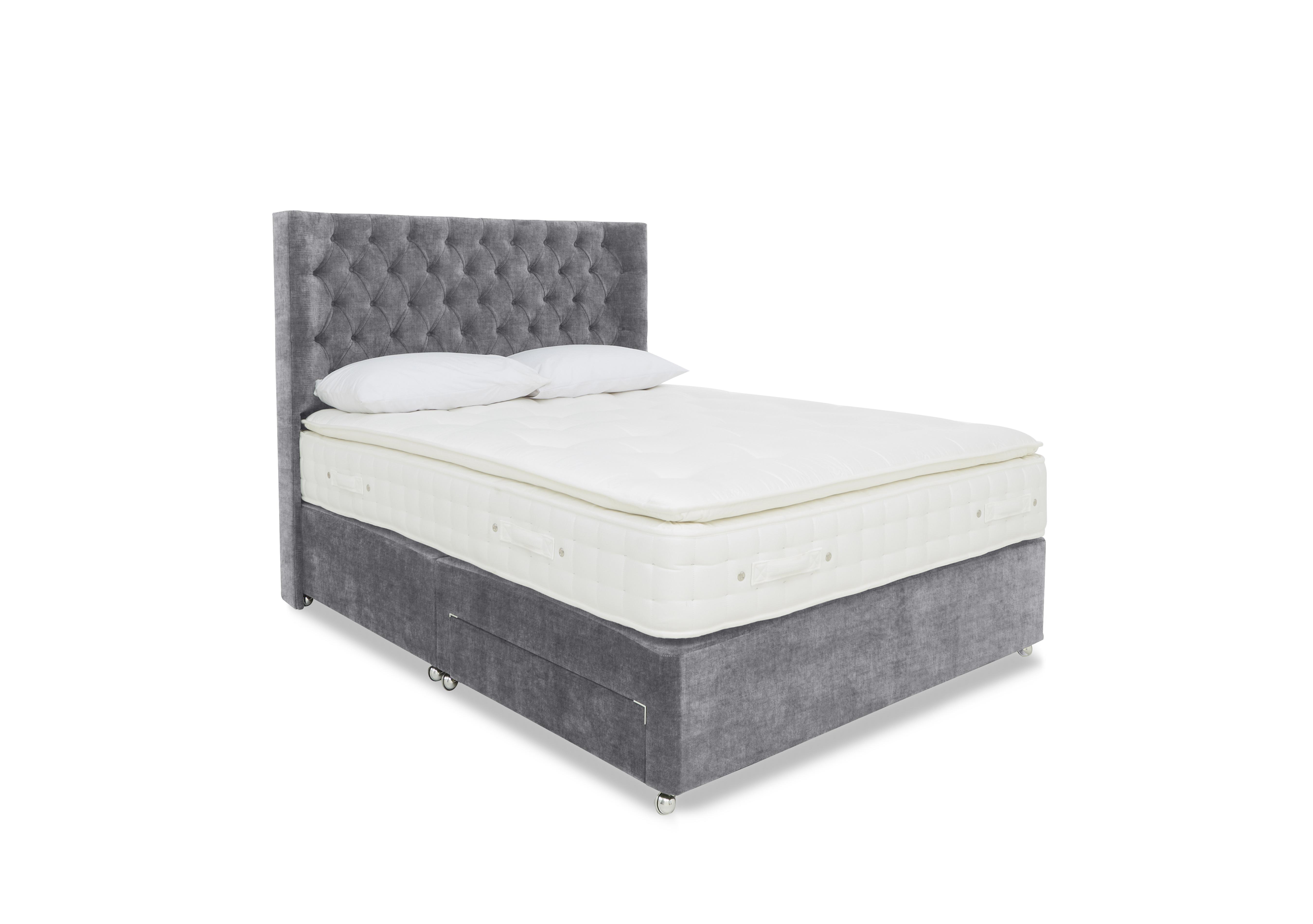 Sanctum Nature 2000 Pillowtop 2 Drawer Divan Set with Harding Headboard in Lace Dolphin on Furniture Village