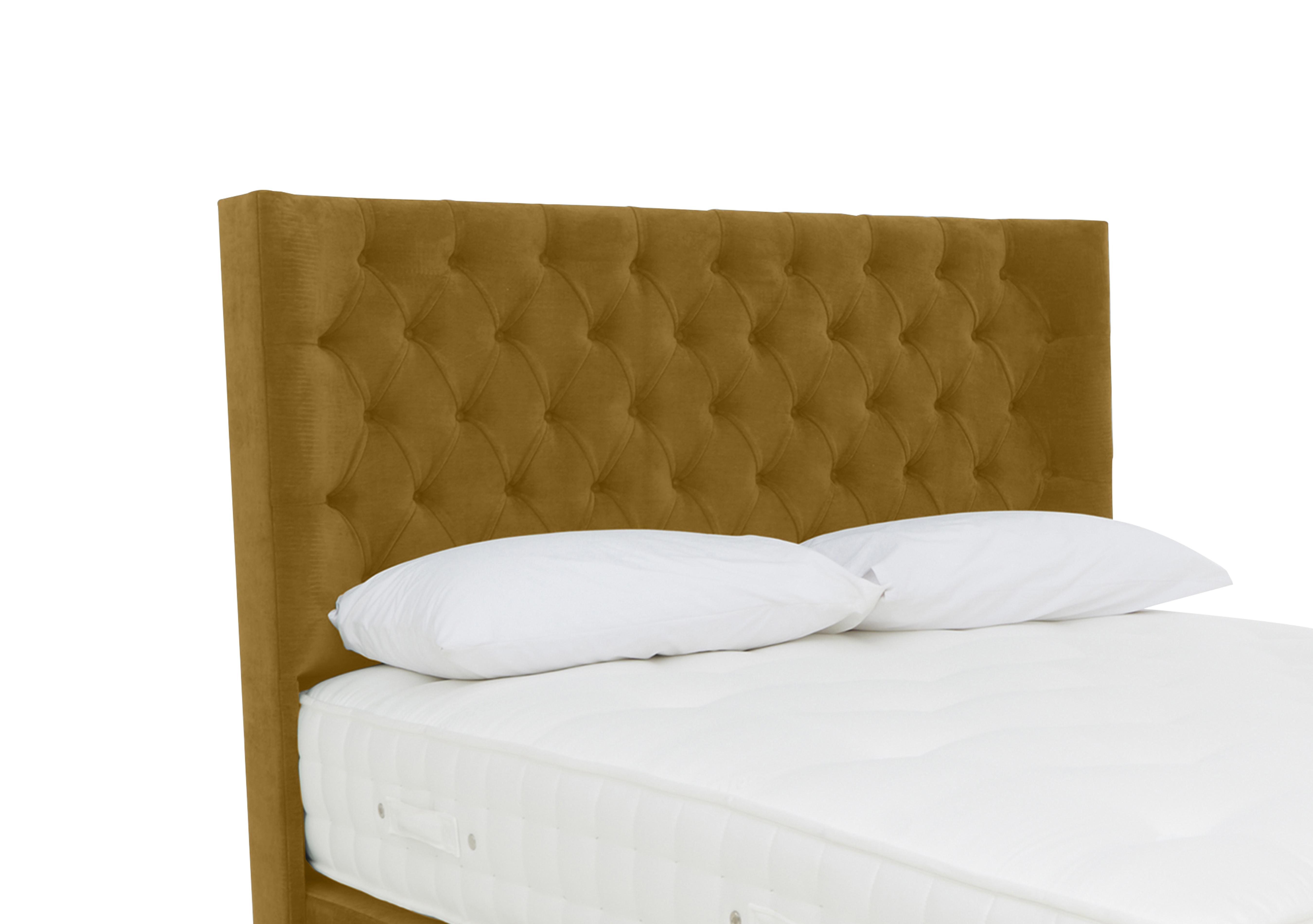 Harding Floor Standing Headboard in Aston Saffron on Furniture Village