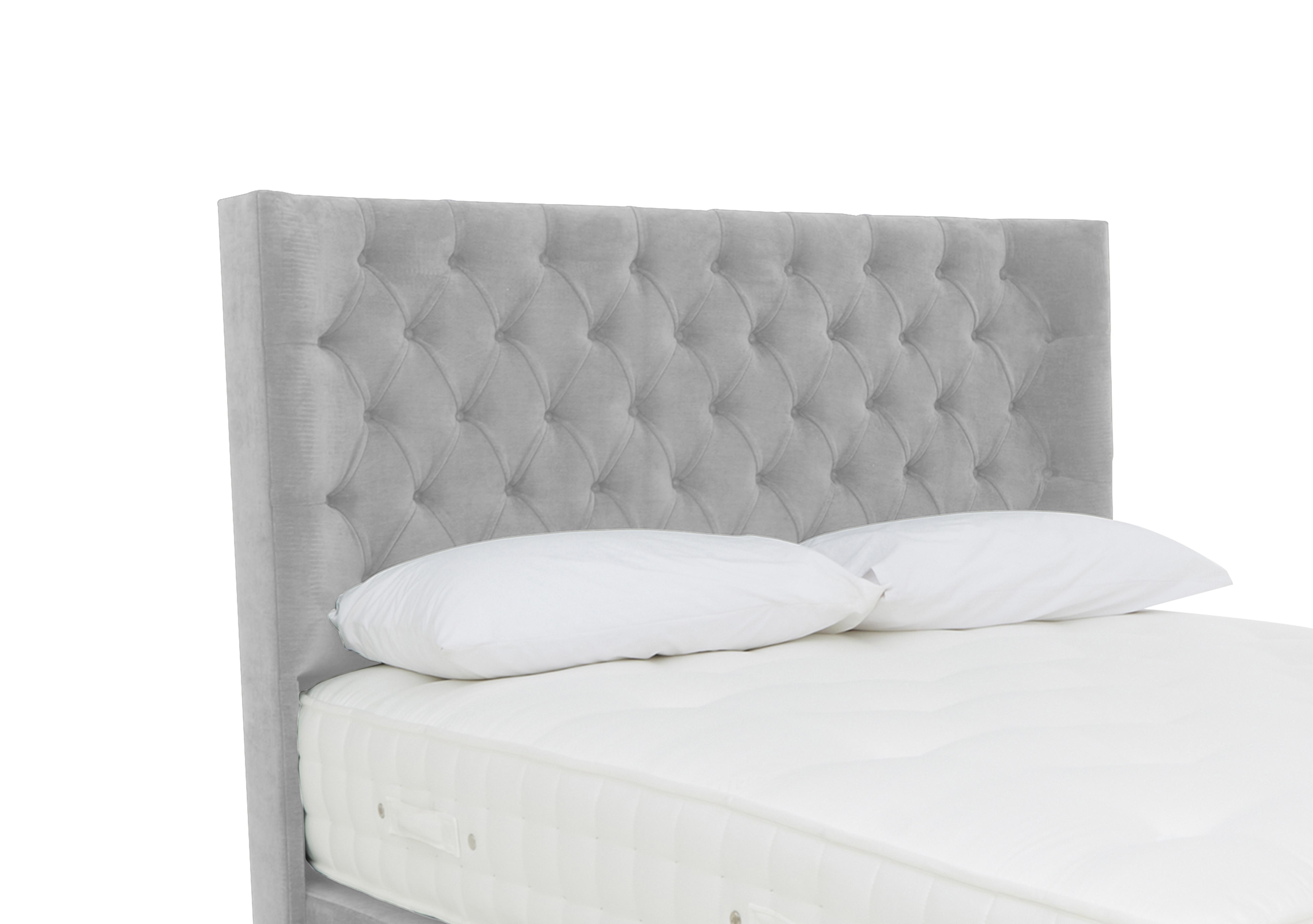 Harding Floor Standing Headboard in Aston Silver on Furniture Village