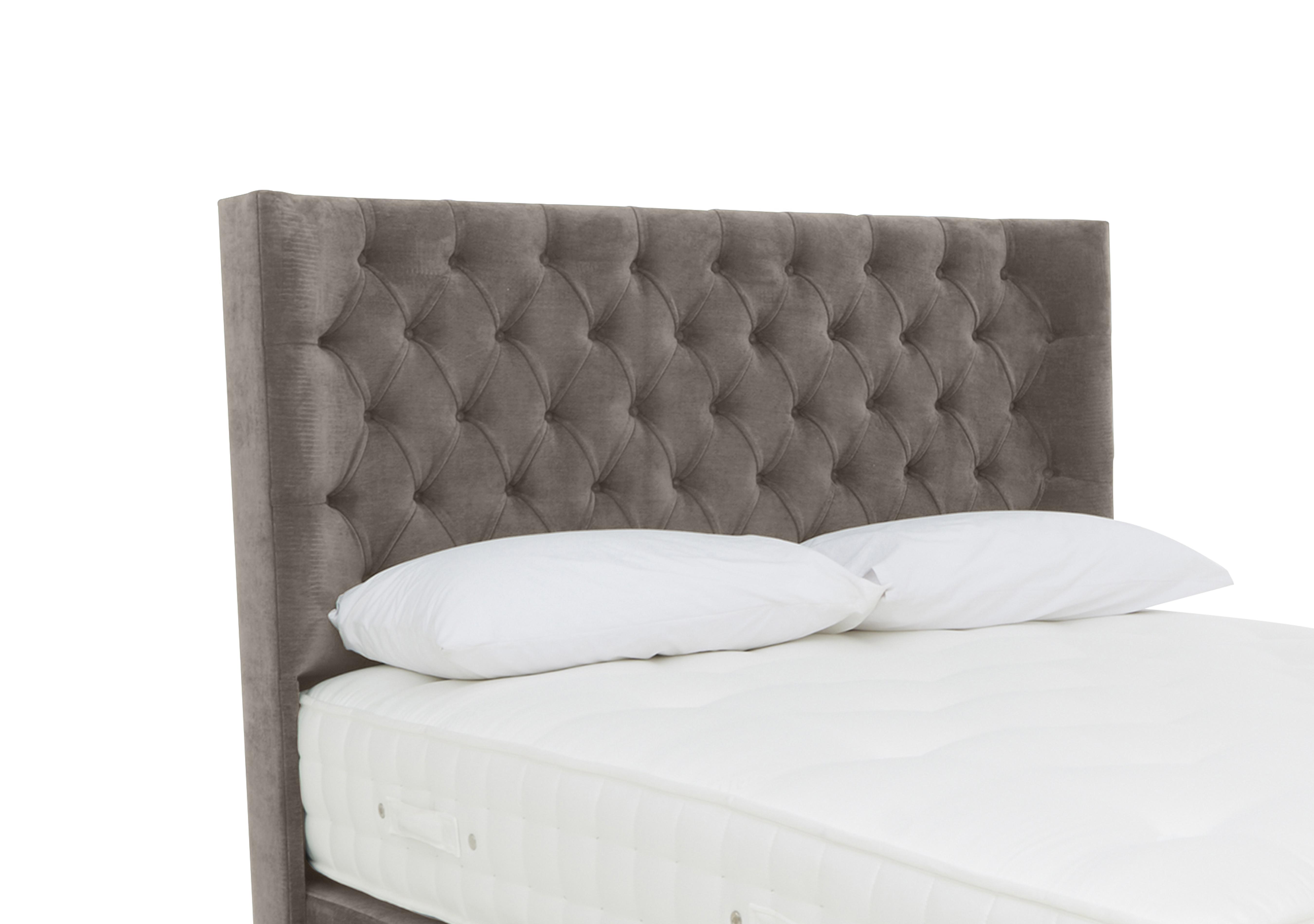 Harding Floor Standing Headboard in Dapple Chocolate on Furniture Village
