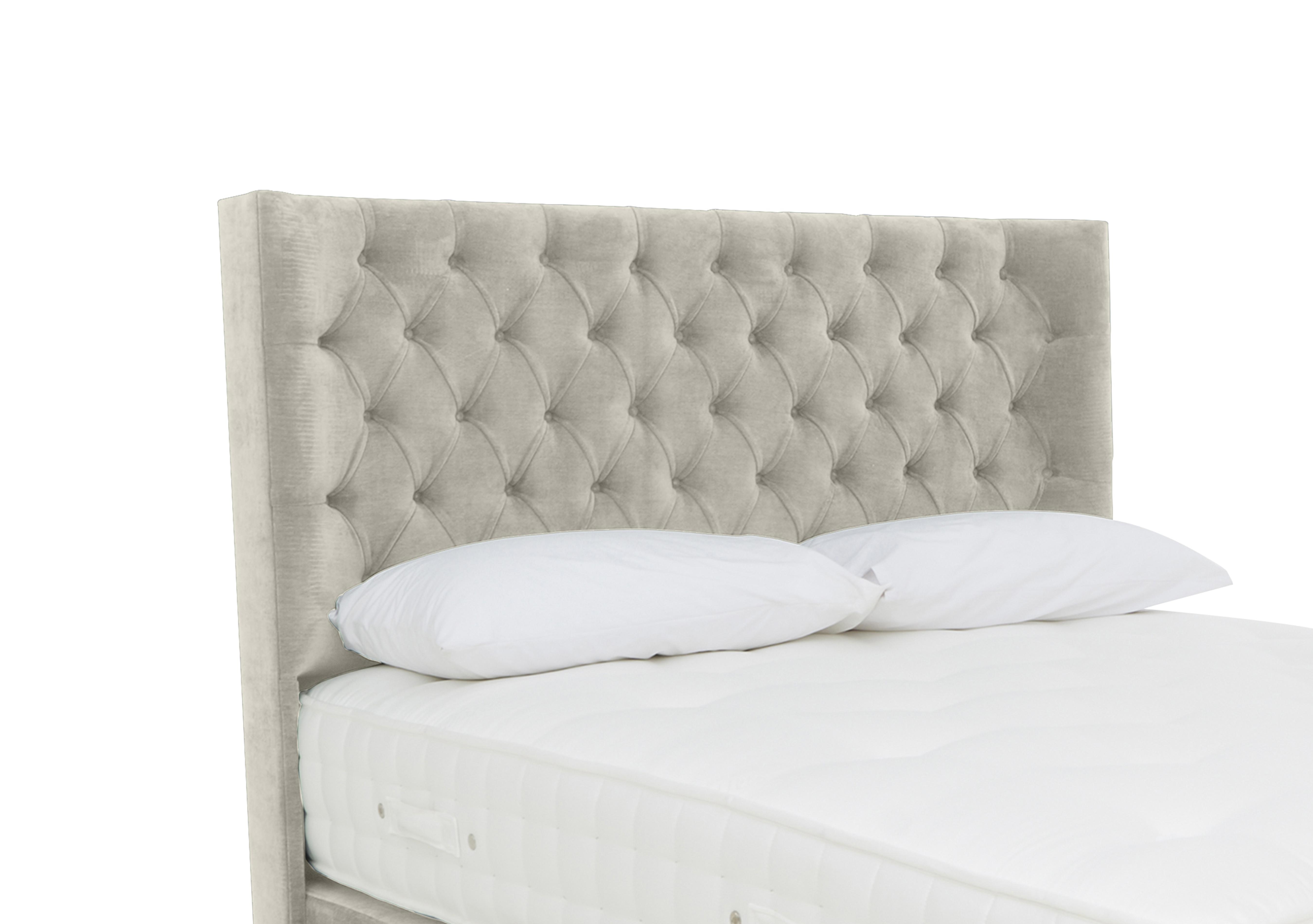 Harding Floor Standing Headboard in Dapple Oyster on Furniture Village