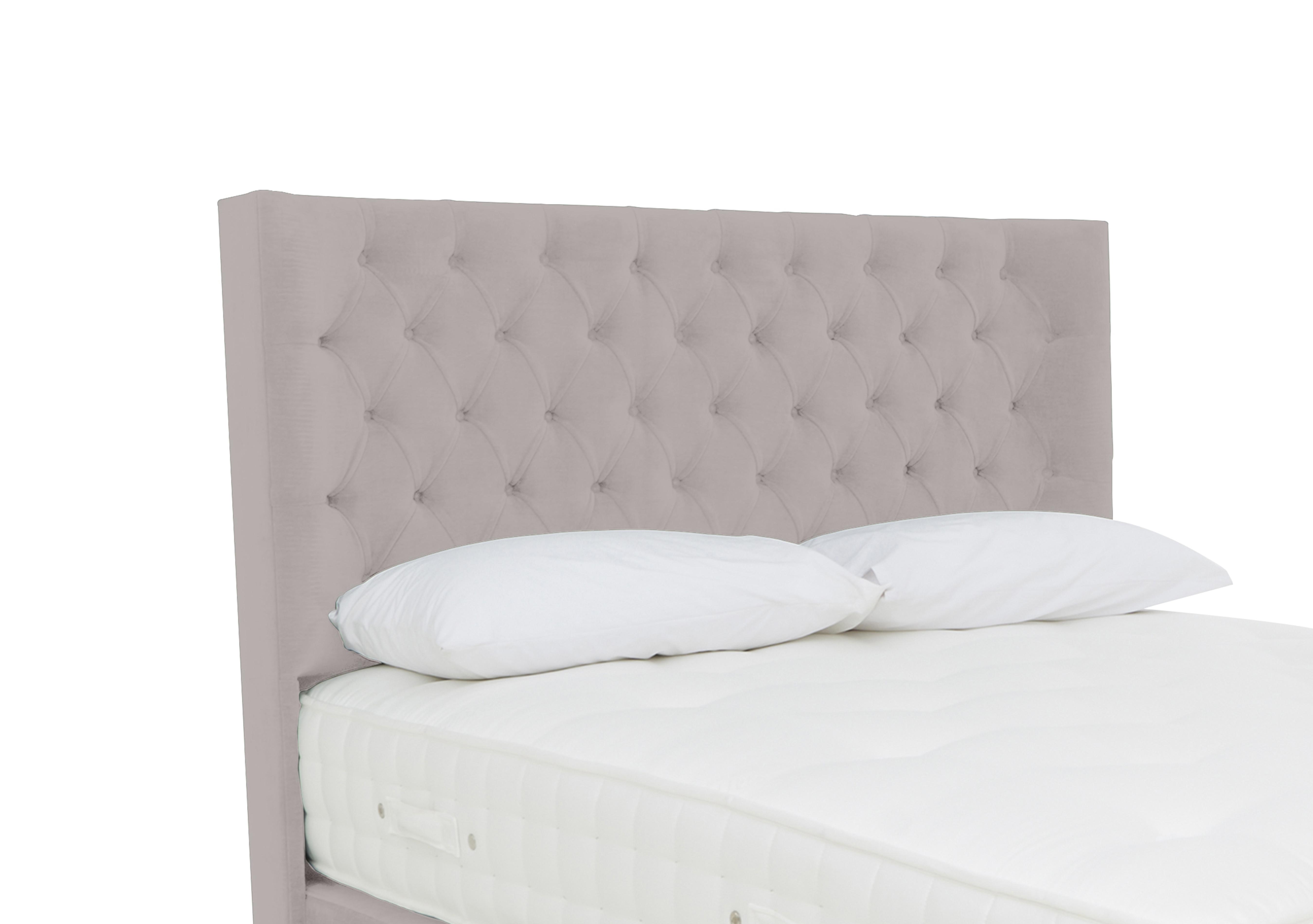 Harding Floor Standing Headboard in Plush Argent on Furniture Village