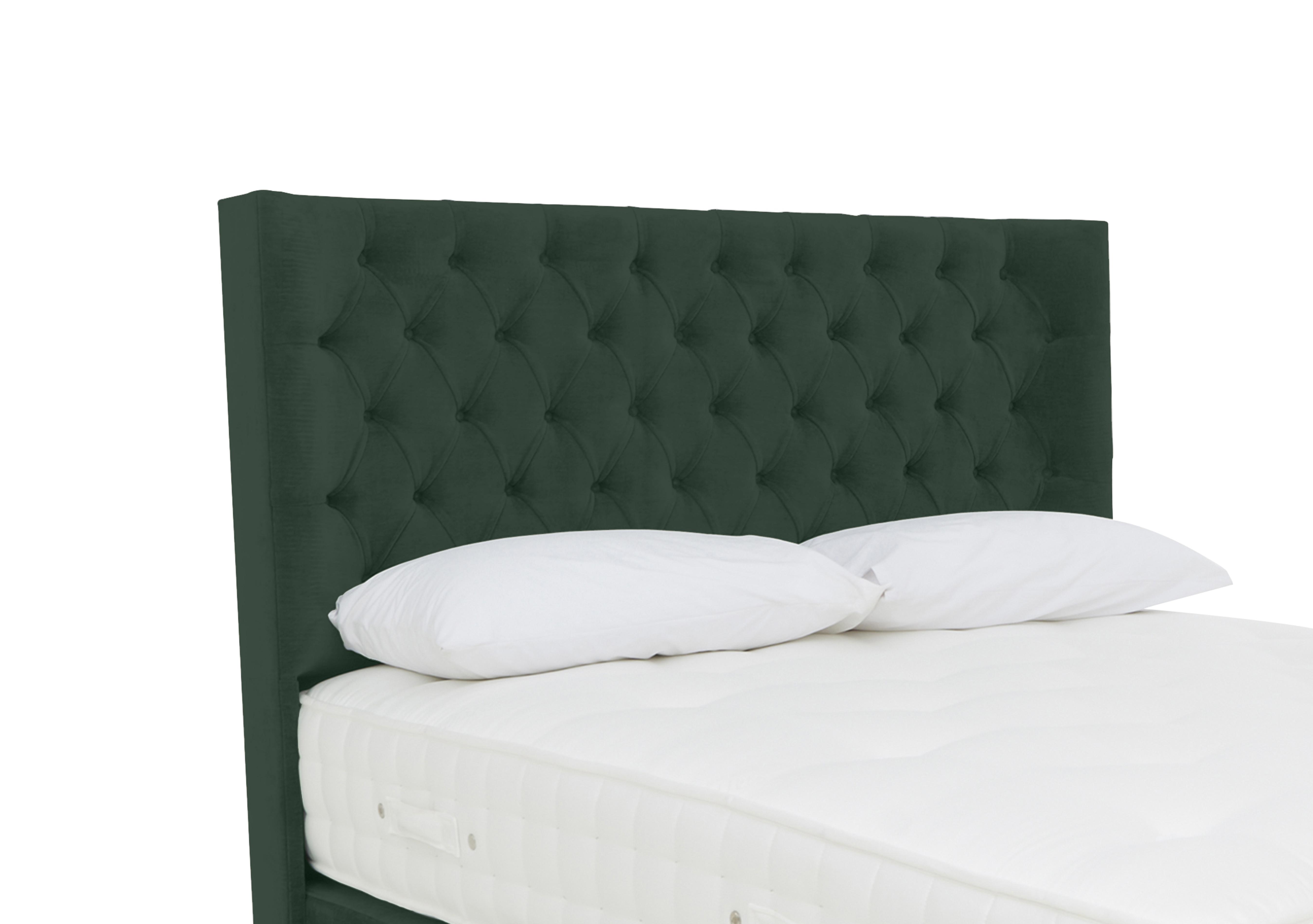 Harding Floor Standing Headboard in Plush Emerald on Furniture Village