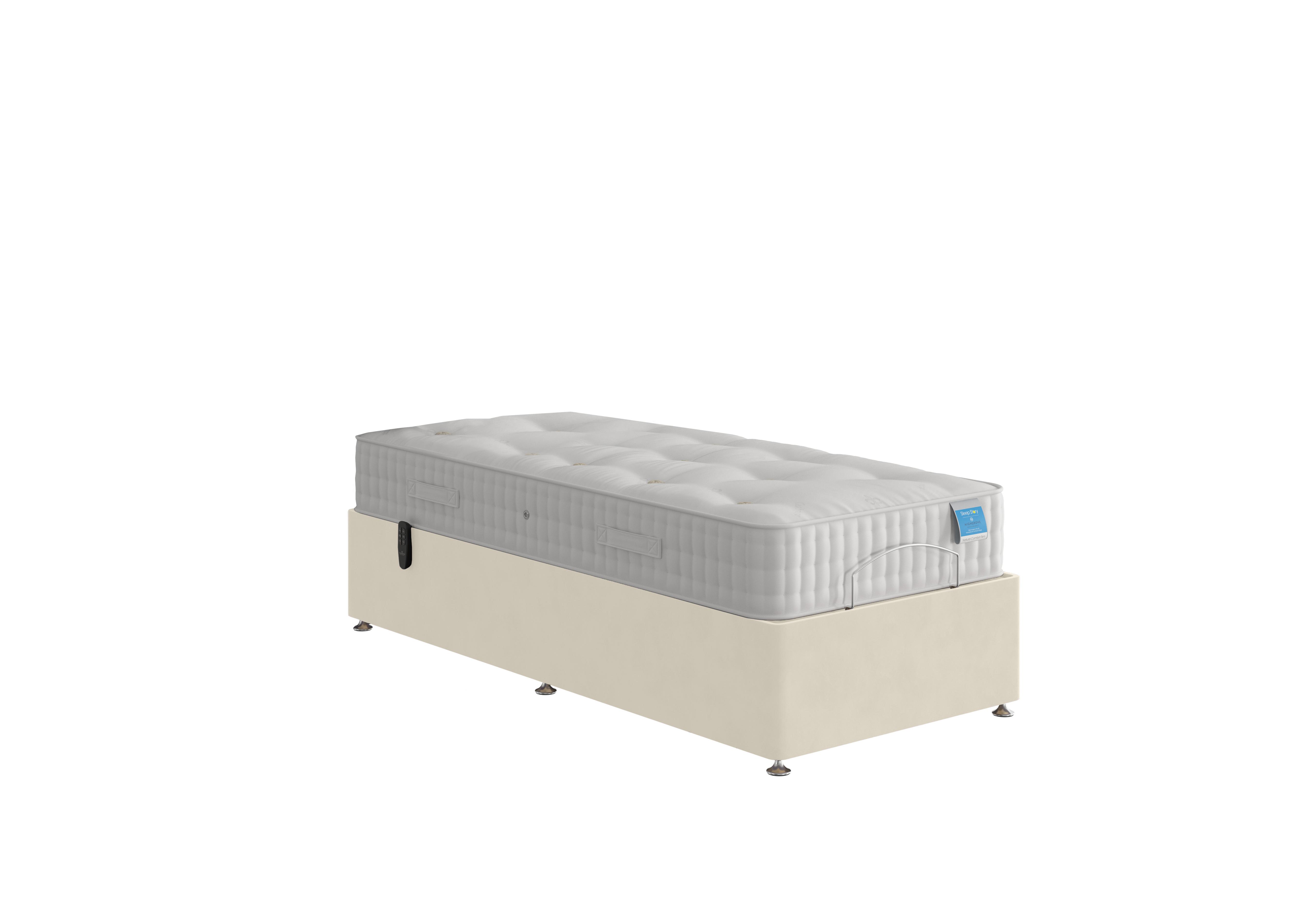 Adjustable Divan Base in Plush Ecru on Furniture Village