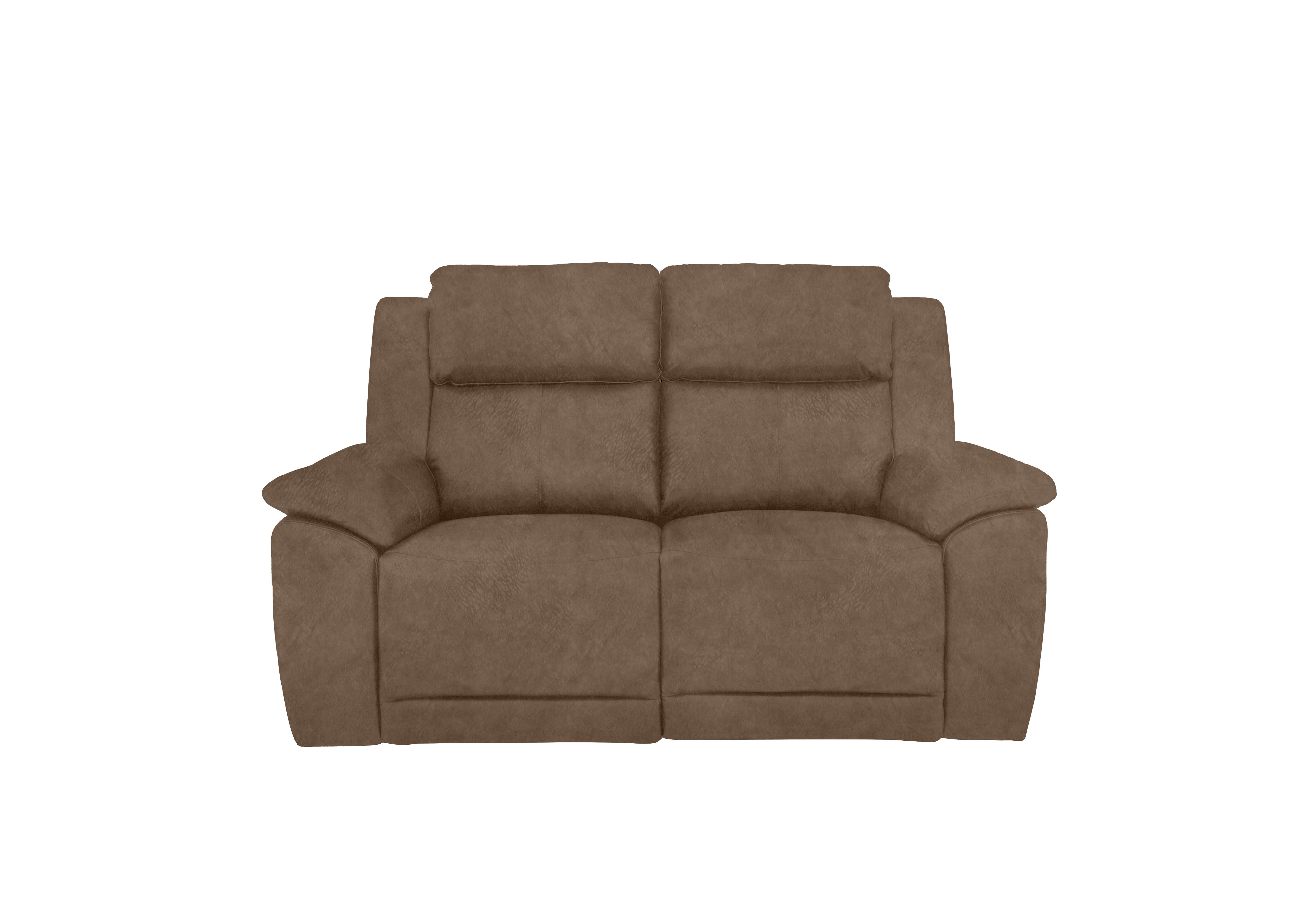 Utah 2 Seater Fabric Power Recliner Sofa with Power Headrests and Power Lumbar in Classic Brown Be-0105 on Furniture Village