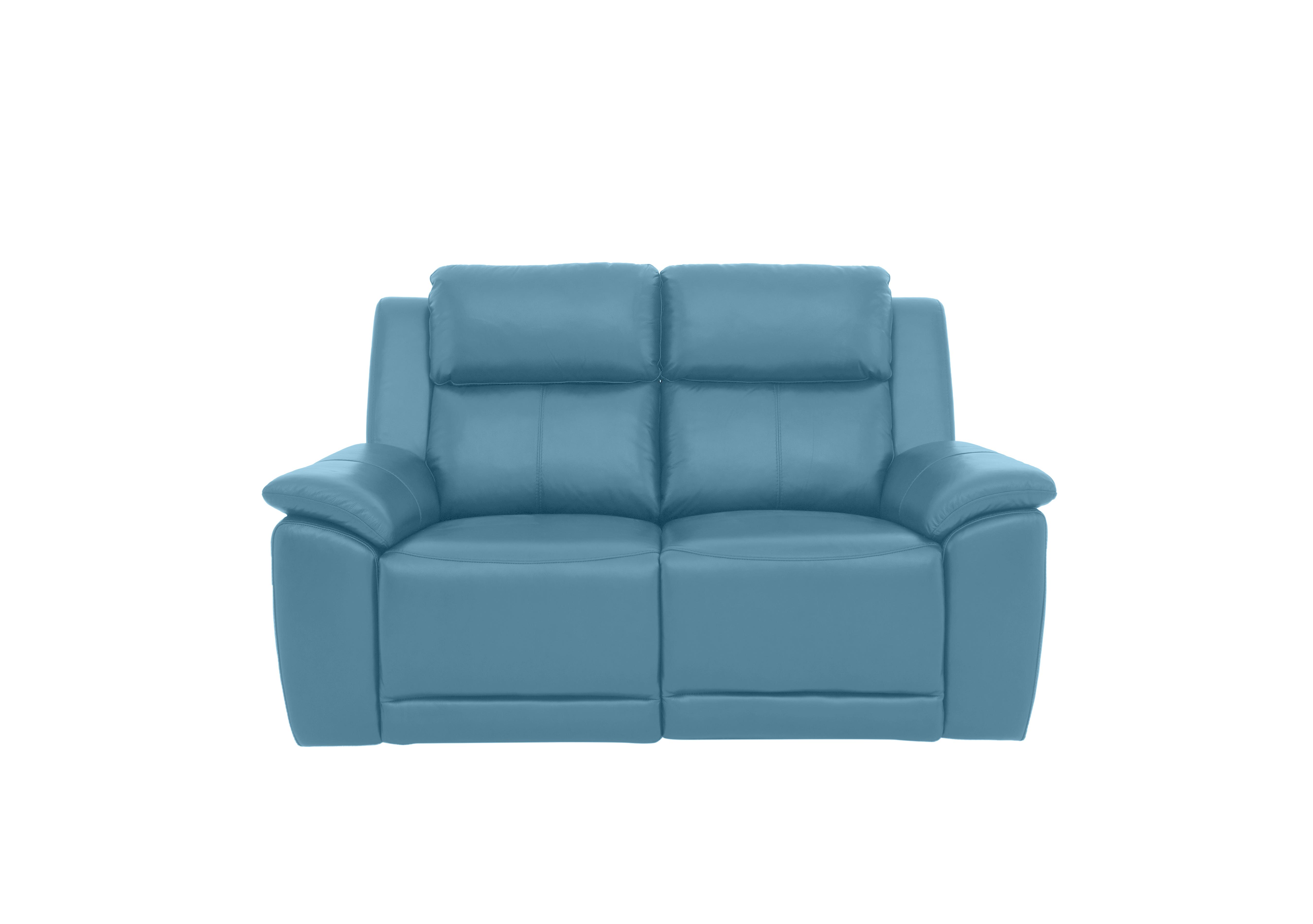 Utah 2 Seater Leather Power Recliner Sofa with Power Headrests and Power Lumbar in Blu Le-9312 on Furniture Village