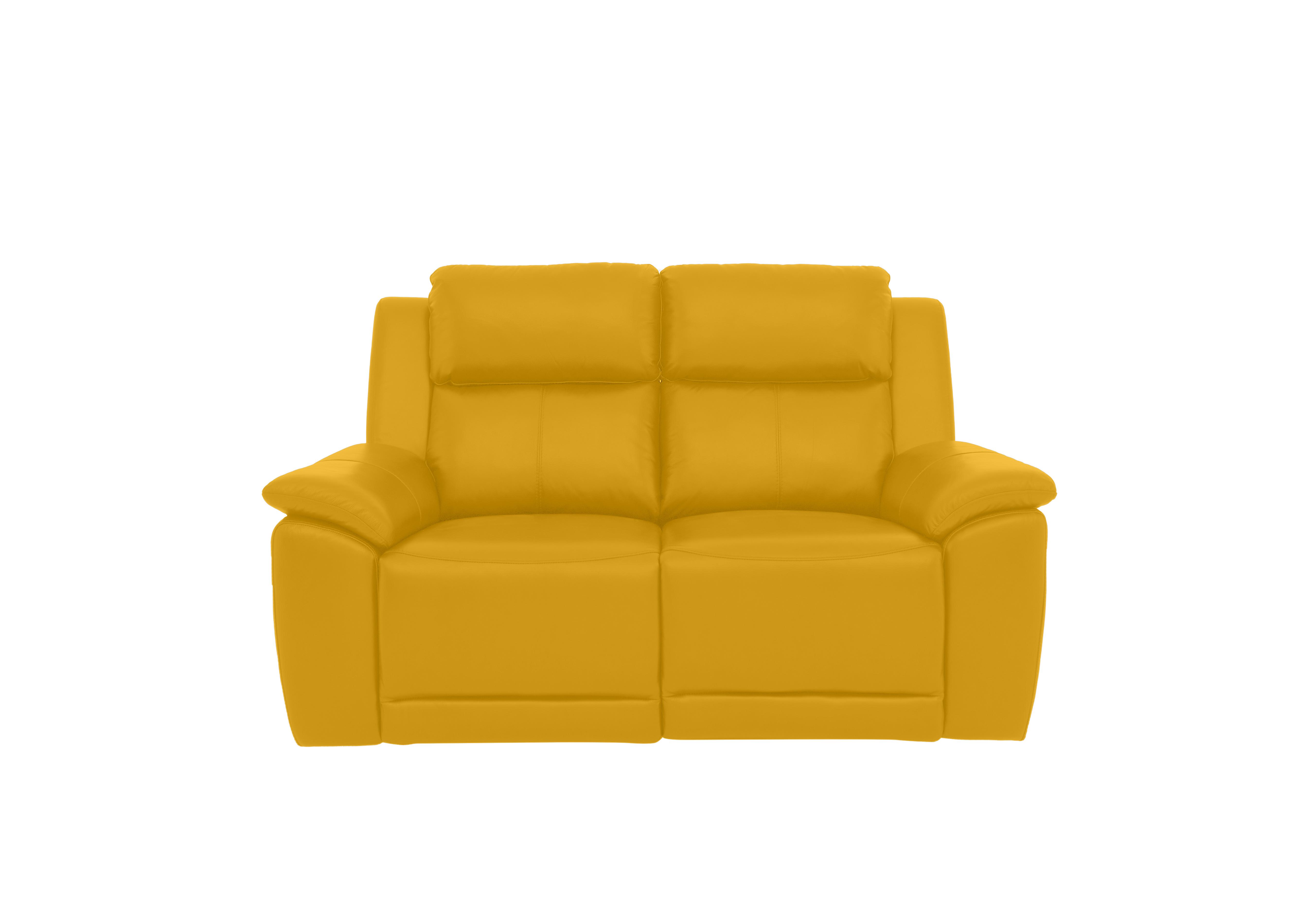 Utah 2 Seater Leather Power Recliner Sofa with Power Headrests and Power Lumbar in Giallo Le-9310 on Furniture Village