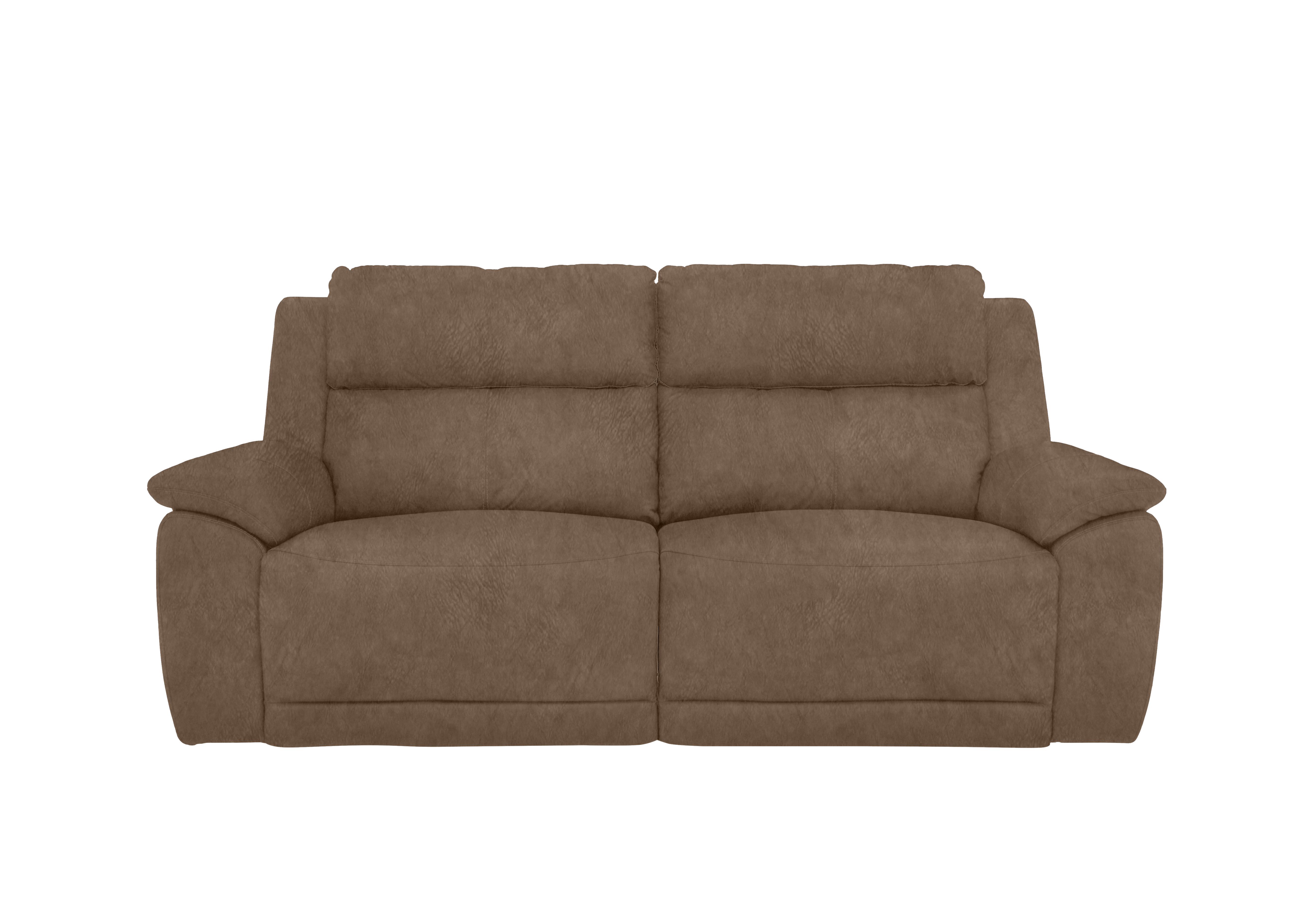 Utah 3 Seater Fabric Power Recliner Sofa with Power Headrests and Power Lumbar in Classic Brown Be-0105 on Furniture Village