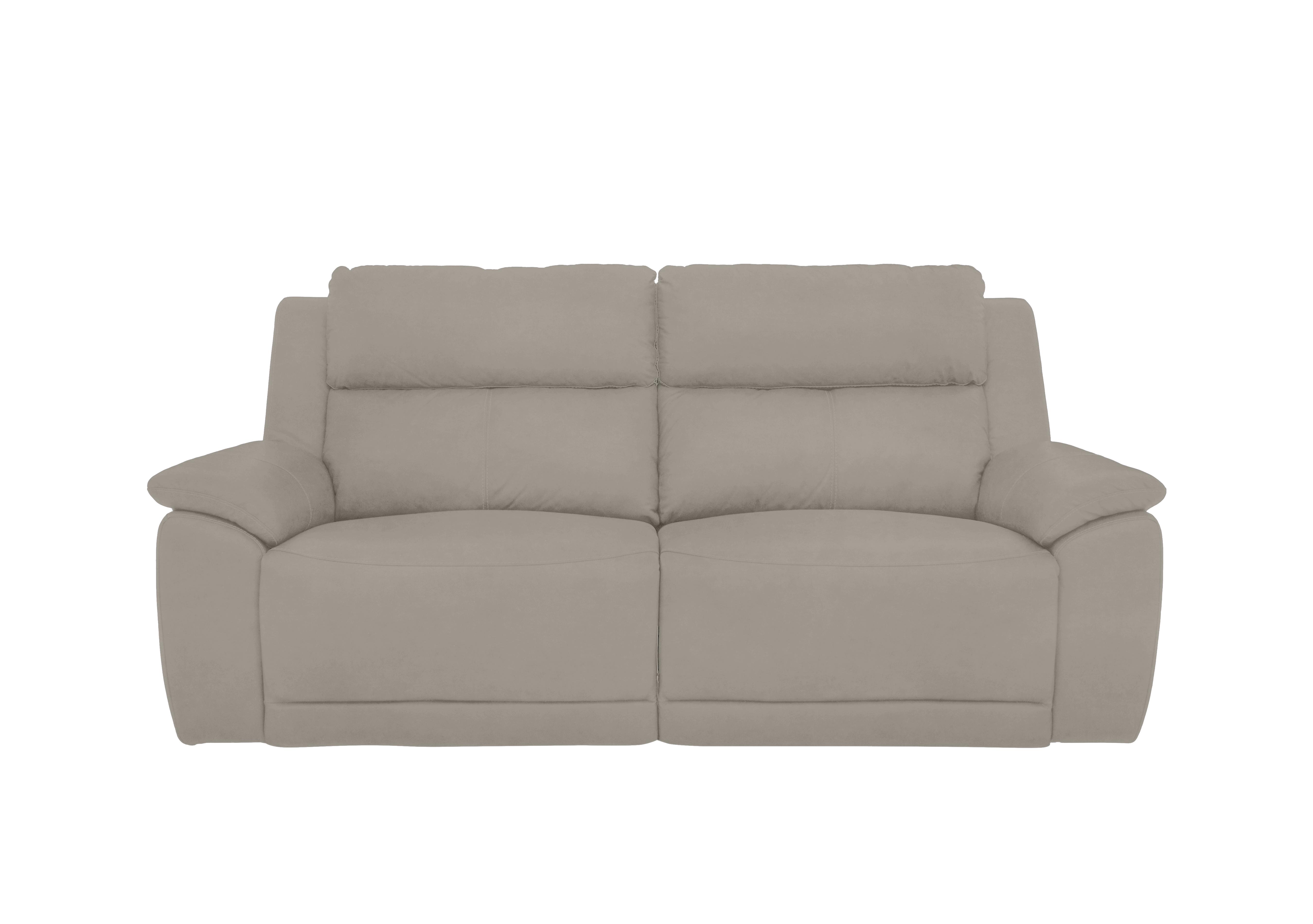 Utah 3 Seater Fabric Power Recliner Sofa with Power Headrests and Power Lumbar in Velvet Sand Vv-0303 on Furniture Village