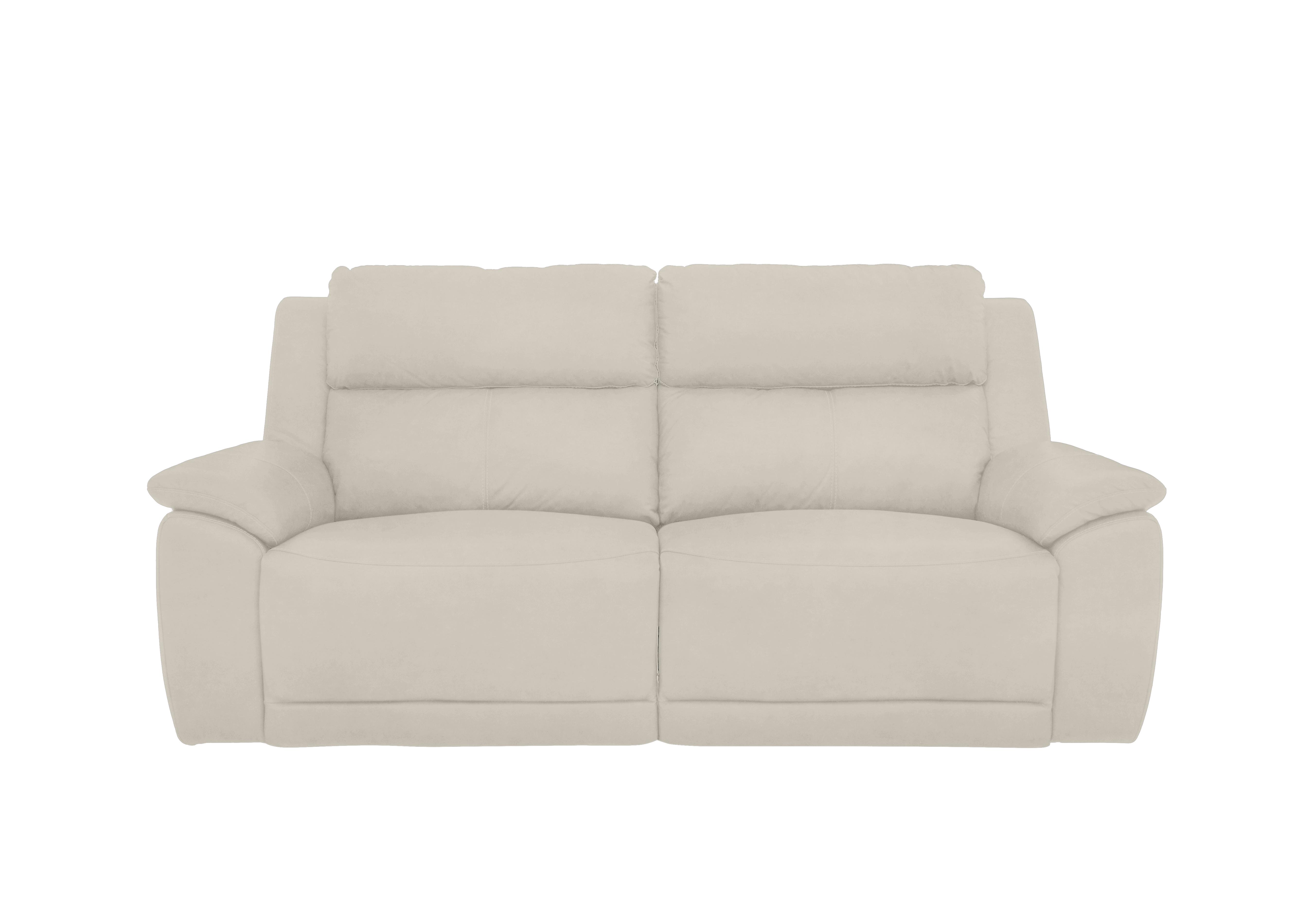 Utah 3 Seater Fabric Power Recliner Sofa with Power Headrests and Power Lumbar in Velvet White Vv-0307 on Furniture Village