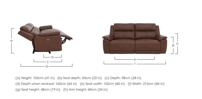 Utah 3 Seater Leather Power Recliner Sofa with Power Headrests and Power Lumbar in  on Furniture Village