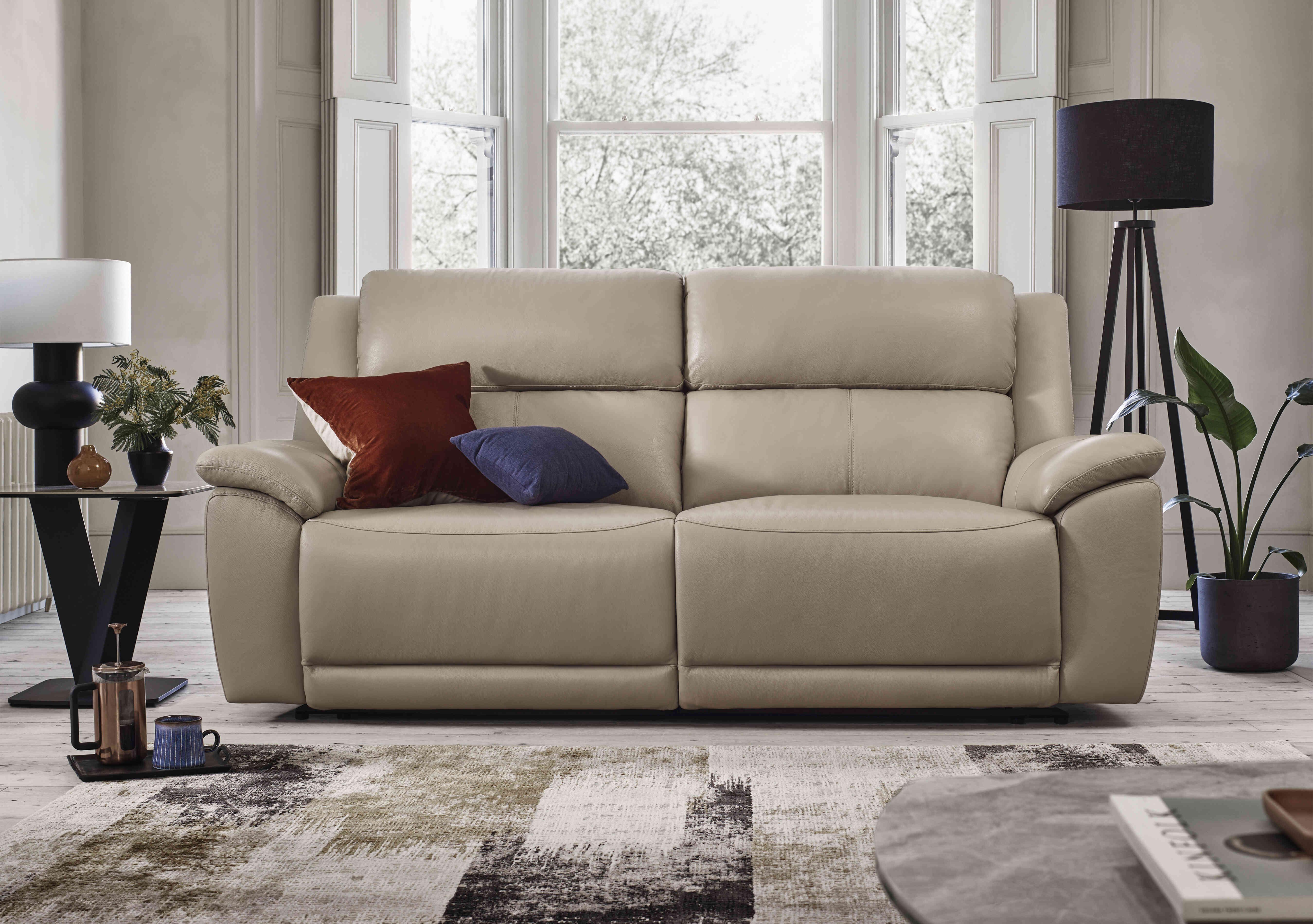 Utah 3 Seater Leather Power Recliner Sofa with Power Headrests and Power Lumbar in  on Furniture Village