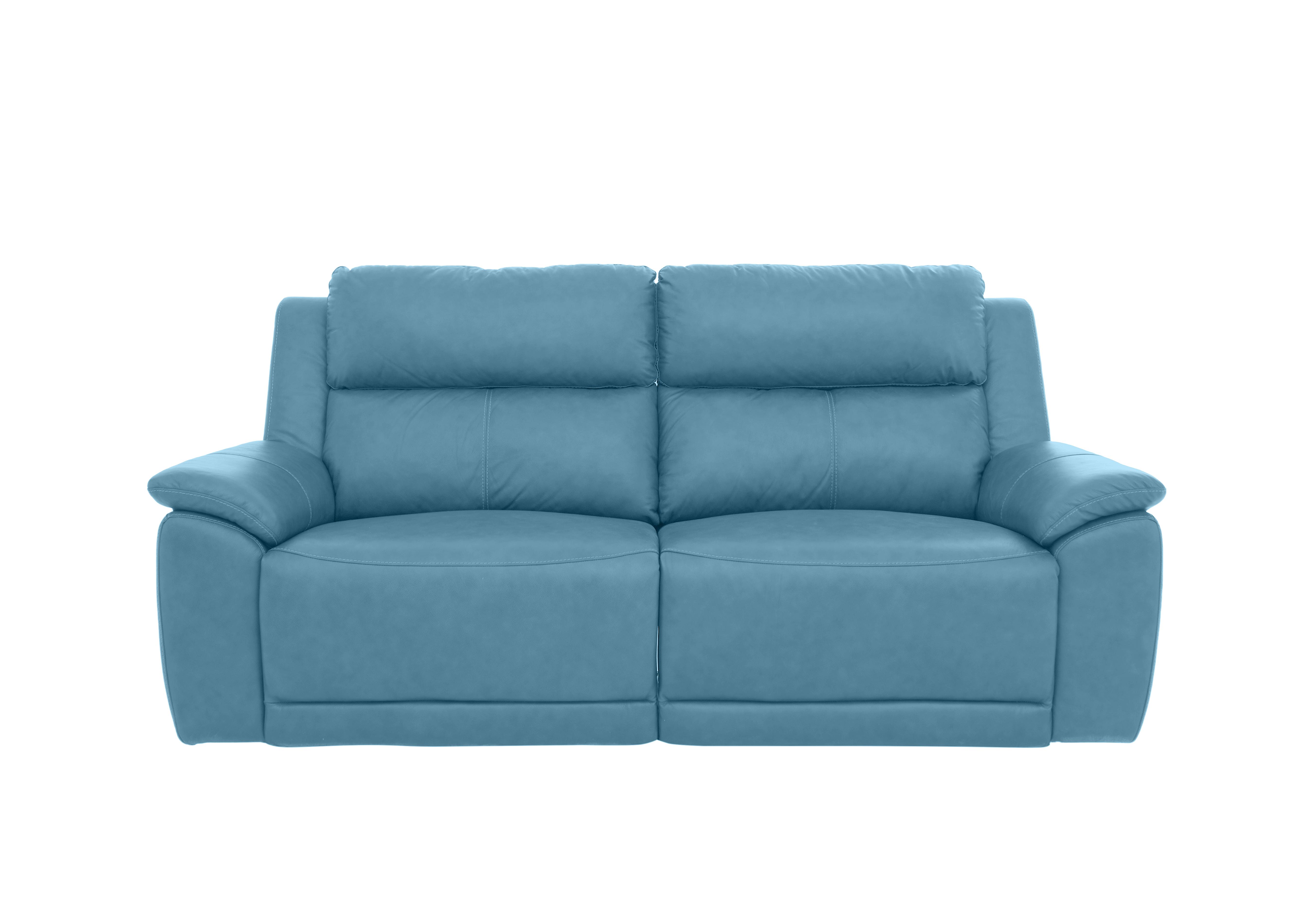 Utah 3 Seater Leather Power Recliner Sofa with Power Headrests and Power Lumbar in Blu Le-9312 on Furniture Village