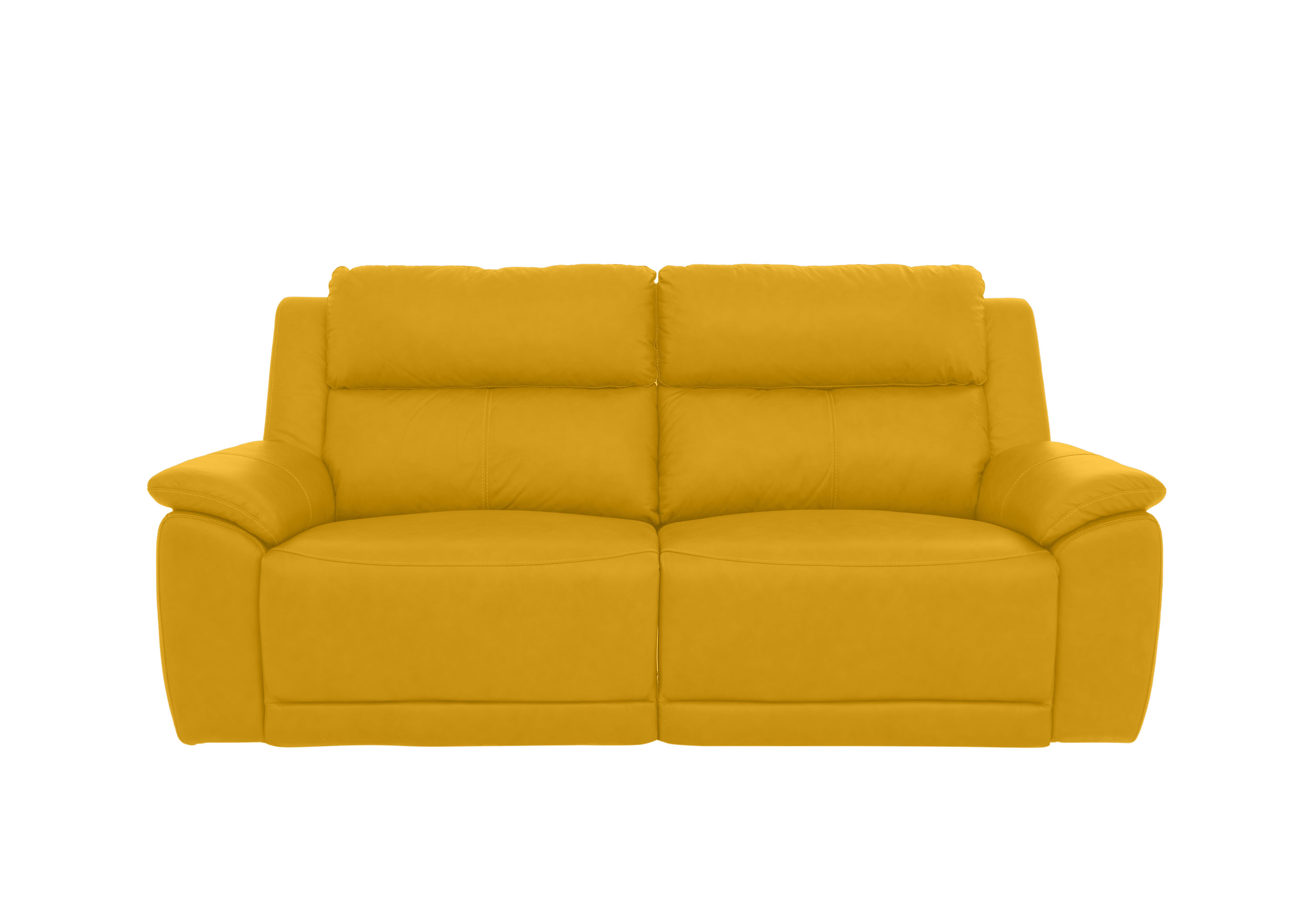 Utah 3 Seater Leather Power Recliner Sofa with Power Headrests and Power Lumbar in Giallo Le-9310 on Furniture Village