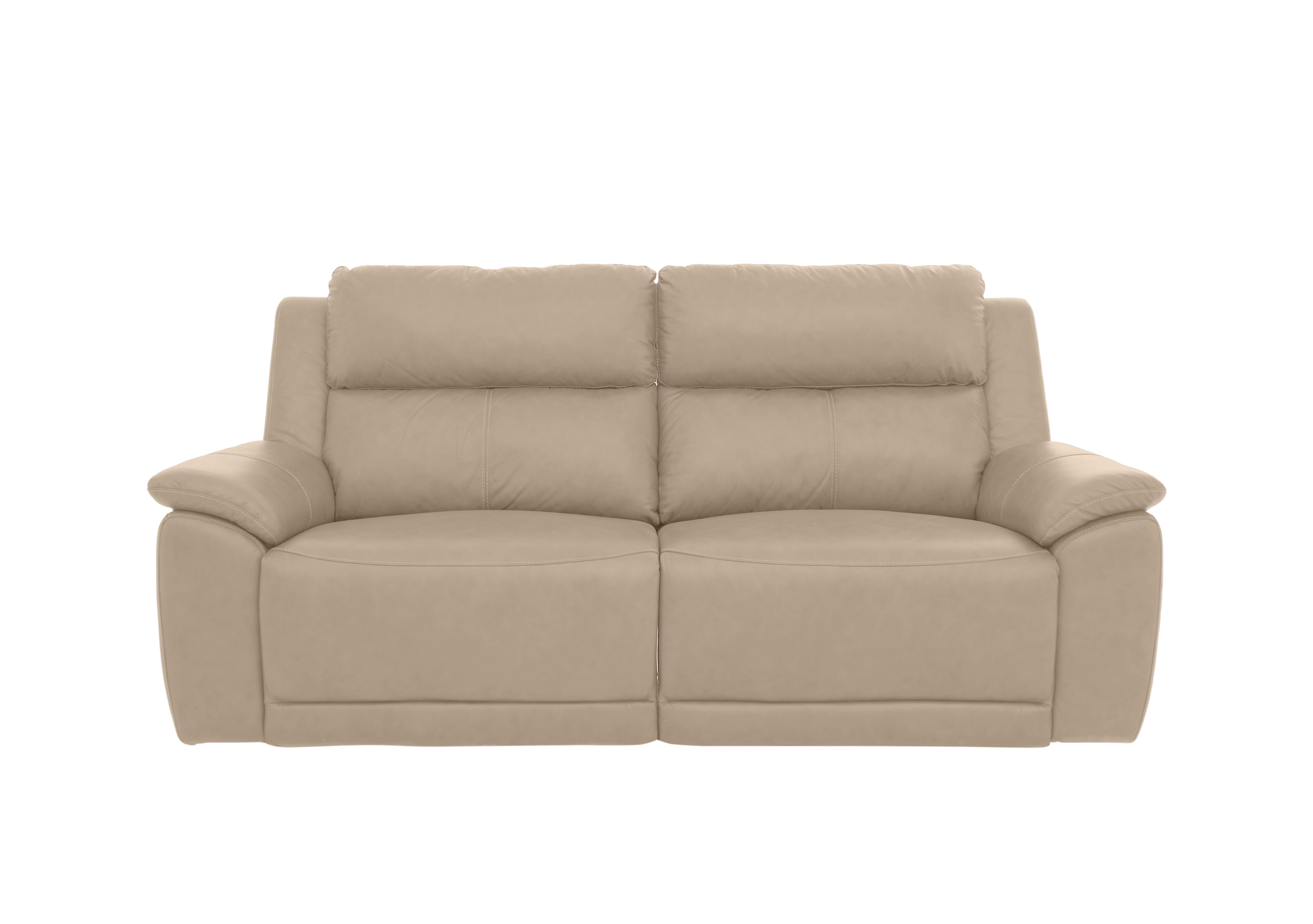Utah 3 Seater Leather Power Recliner Sofa with Power Headrests and Power Lumbar in Pebble La-4305 on Furniture Village