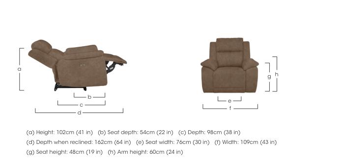 Utah Fabric Power Recliner Chair with Power Headrest and Power Lumbar in  on Furniture Village