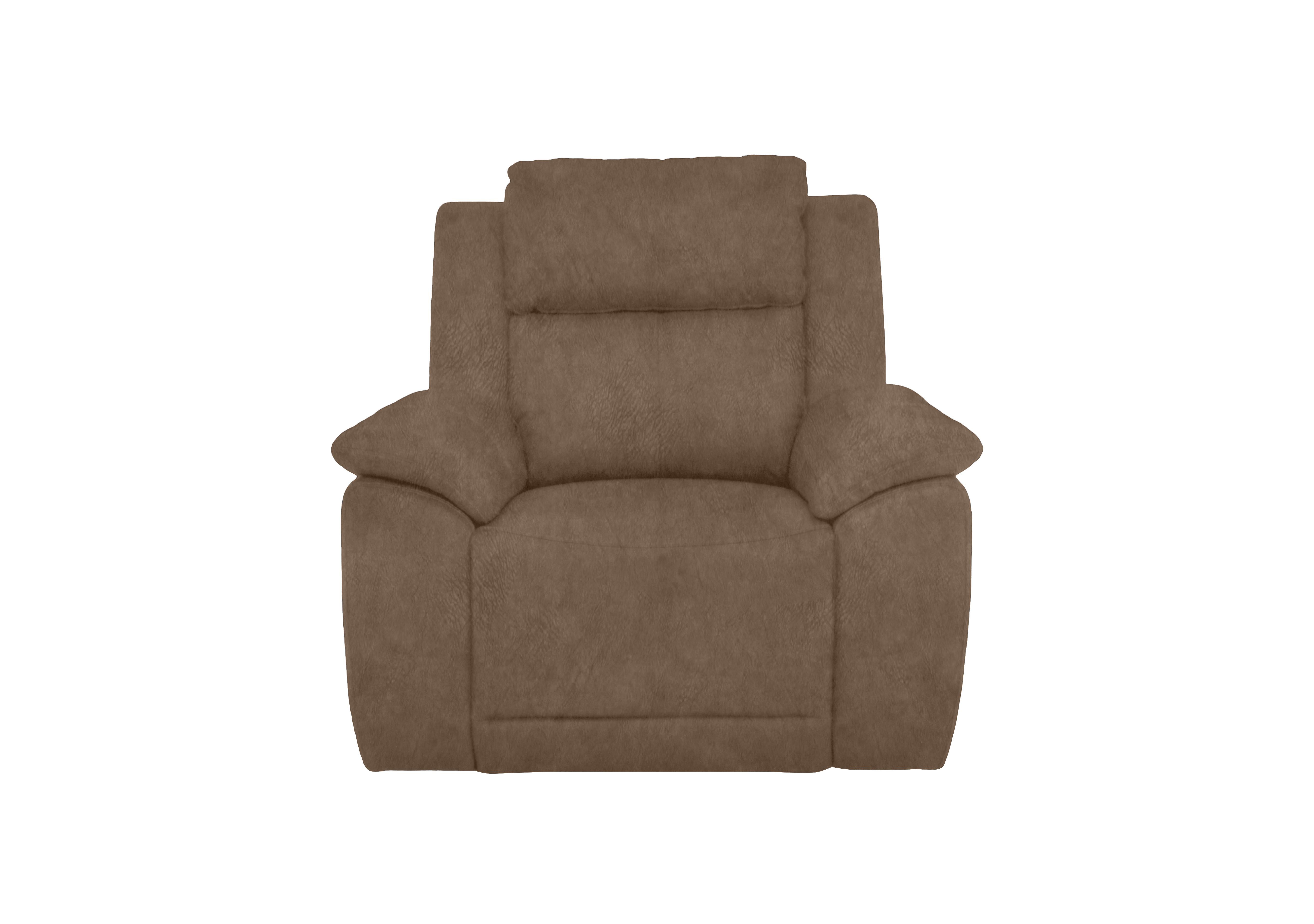 Utah Fabric Power Recliner Chair with Power Headrest and Power Lumbar in Classic Brown Be-0105 on Furniture Village