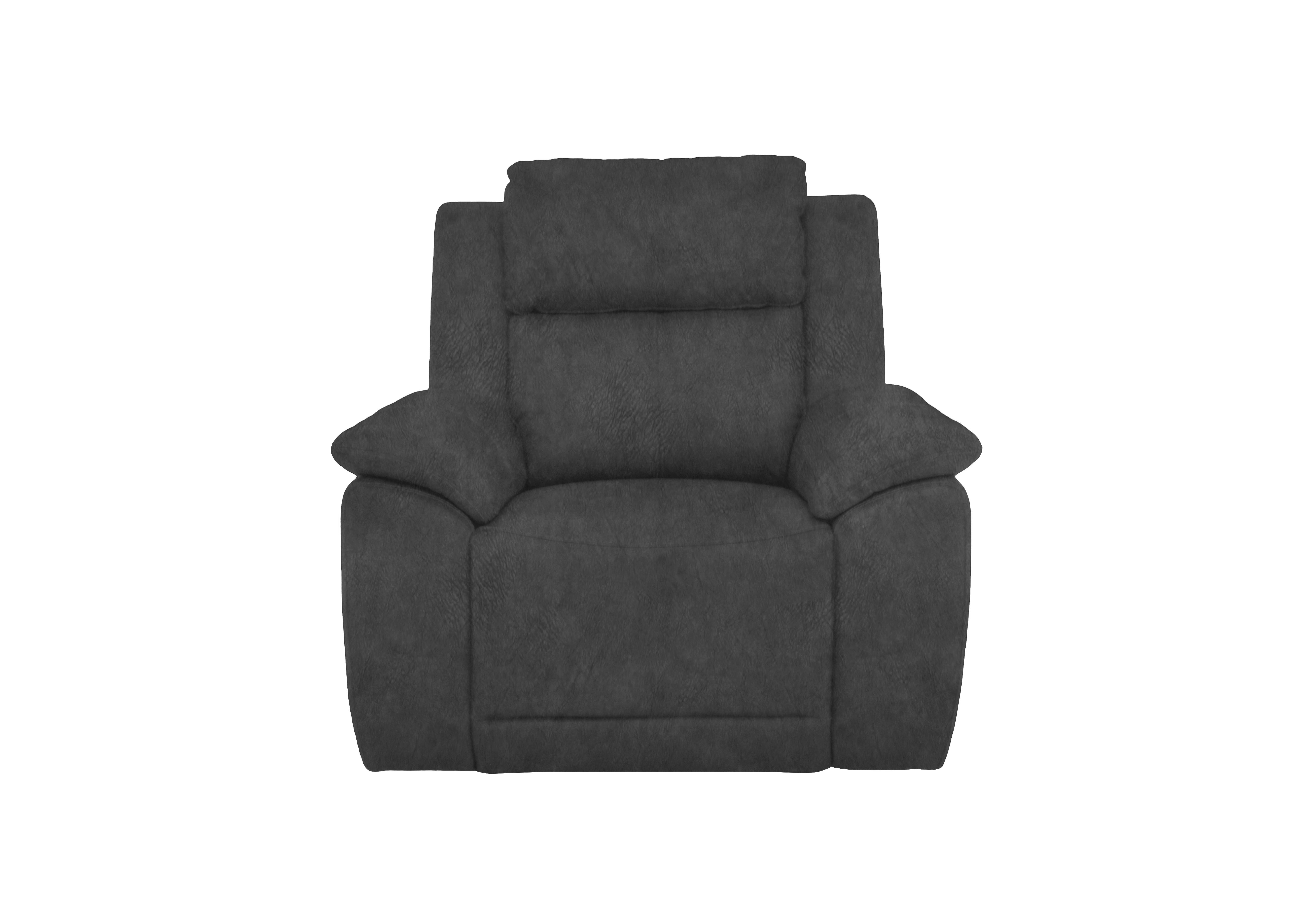 Utah Fabric Power Recliner Chair with Power Headrest and Power Lumbar in Dark Grey Be-0101 on Furniture Village