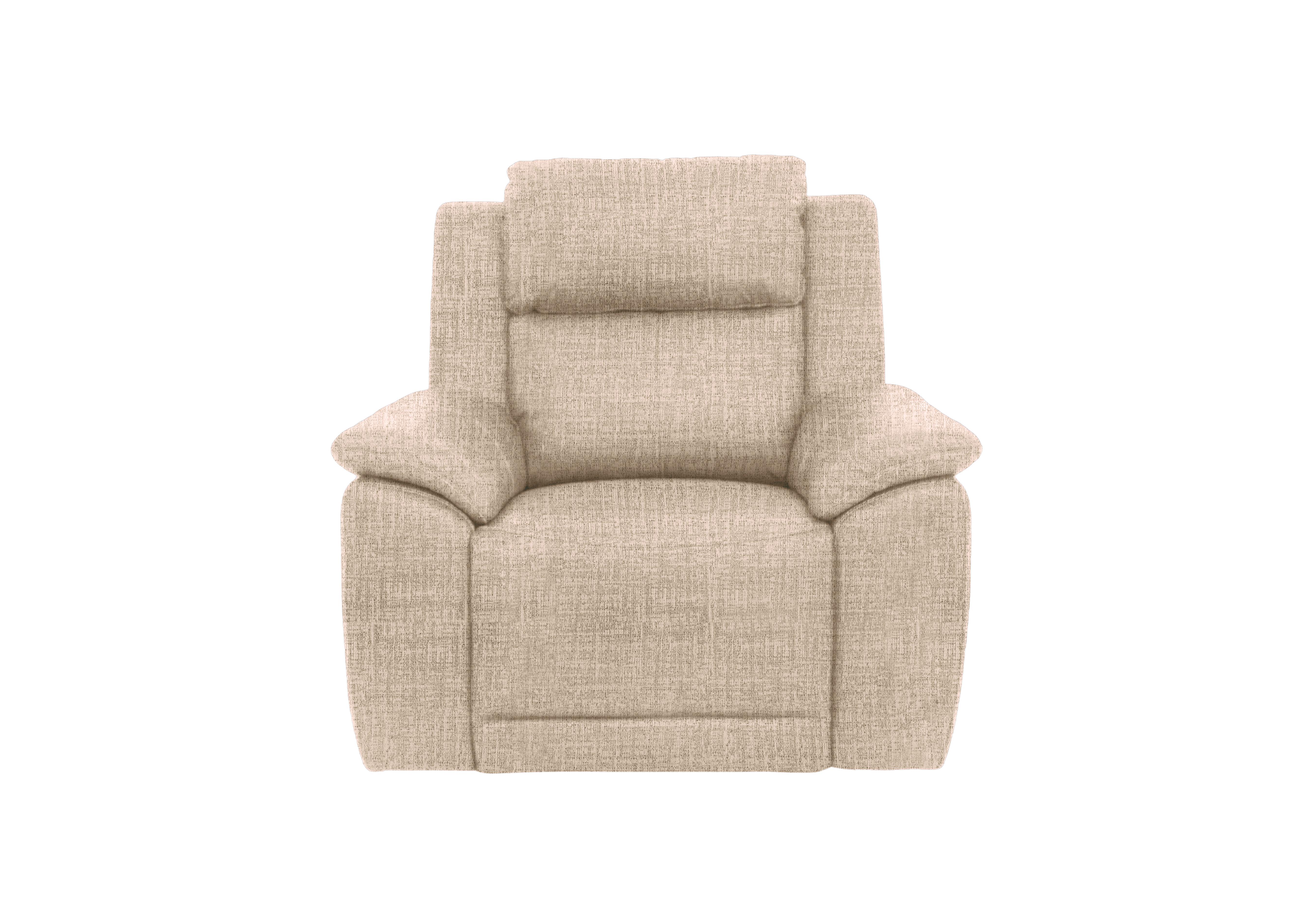 Utah Fabric Power Recliner Chair with Power Headrest and Power Lumbar in Oatmeal We-0101 on Furniture Village