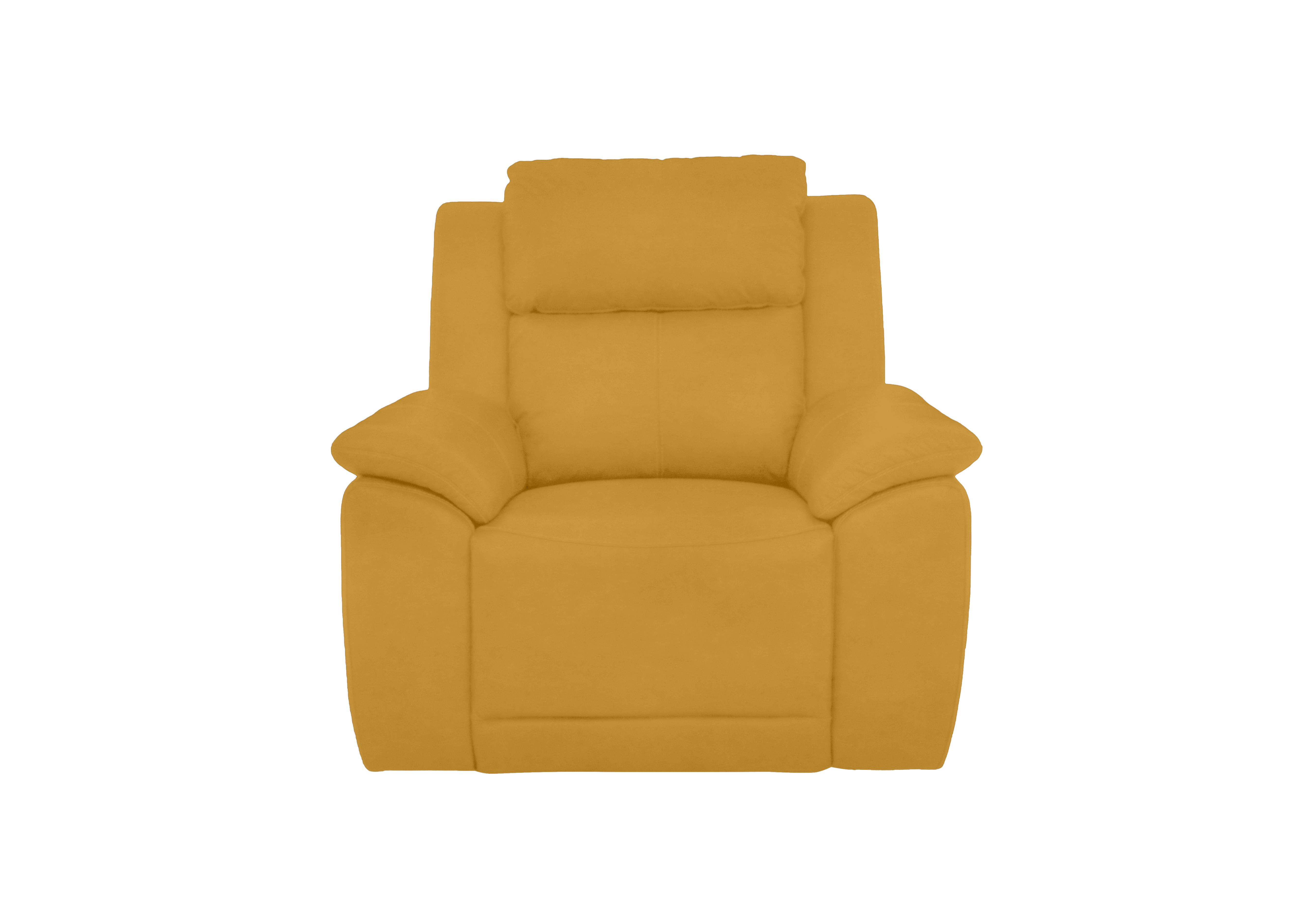 Utah Fabric Power Recliner Chair with Power Headrest and Power Lumbar in Velvet Giallo Vv-0310 on Furniture Village