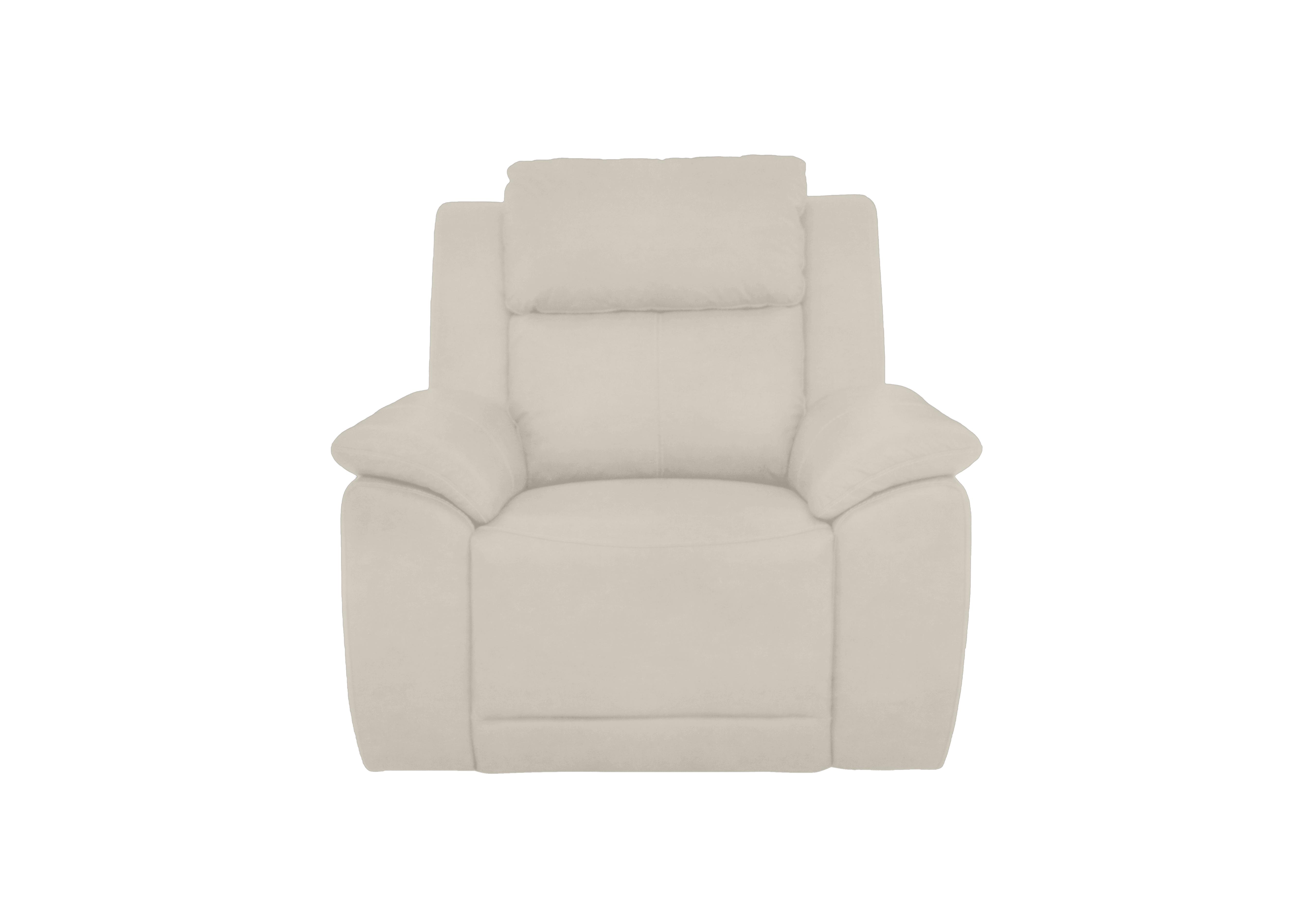 Utah Fabric Power Recliner Chair with Power Headrest and Power Lumbar in Velvet White Vv-0307 on Furniture Village