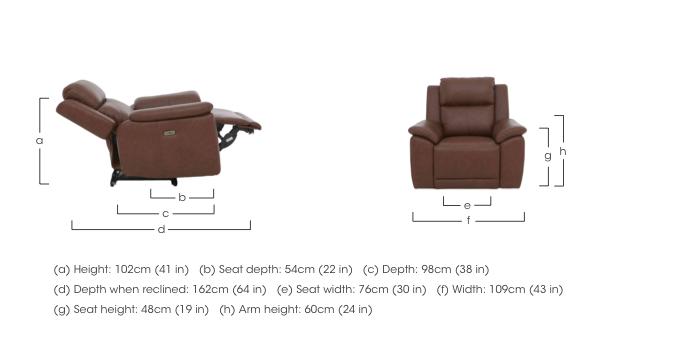 Utah Leather Power Recliner Chair with Power Headrest and Power Lumbar in  on Furniture Village