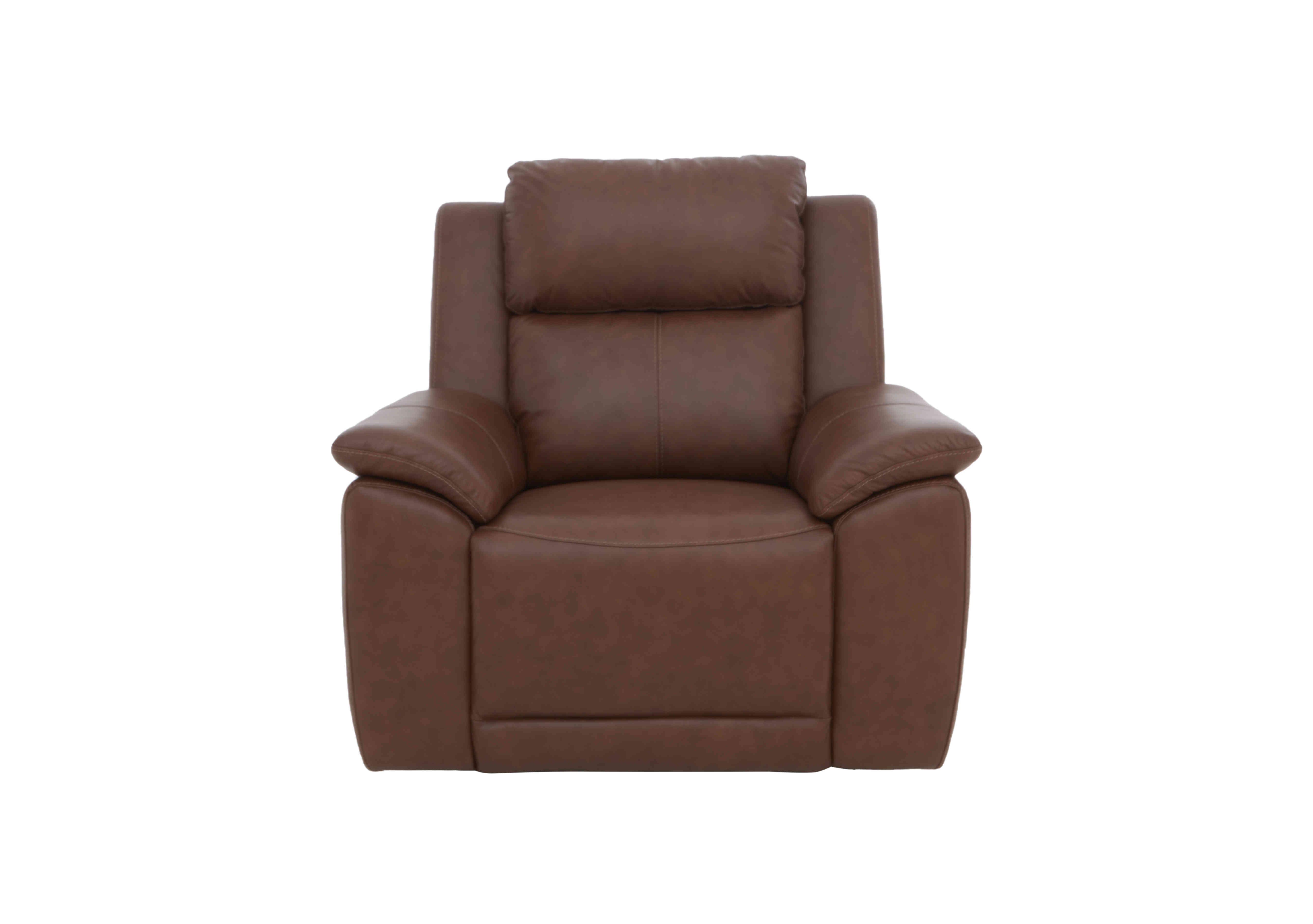 Utah Leather Power Recliner Chair with Power Headrest and Power Lumbar in Roast Lx-6414 on Furniture Village