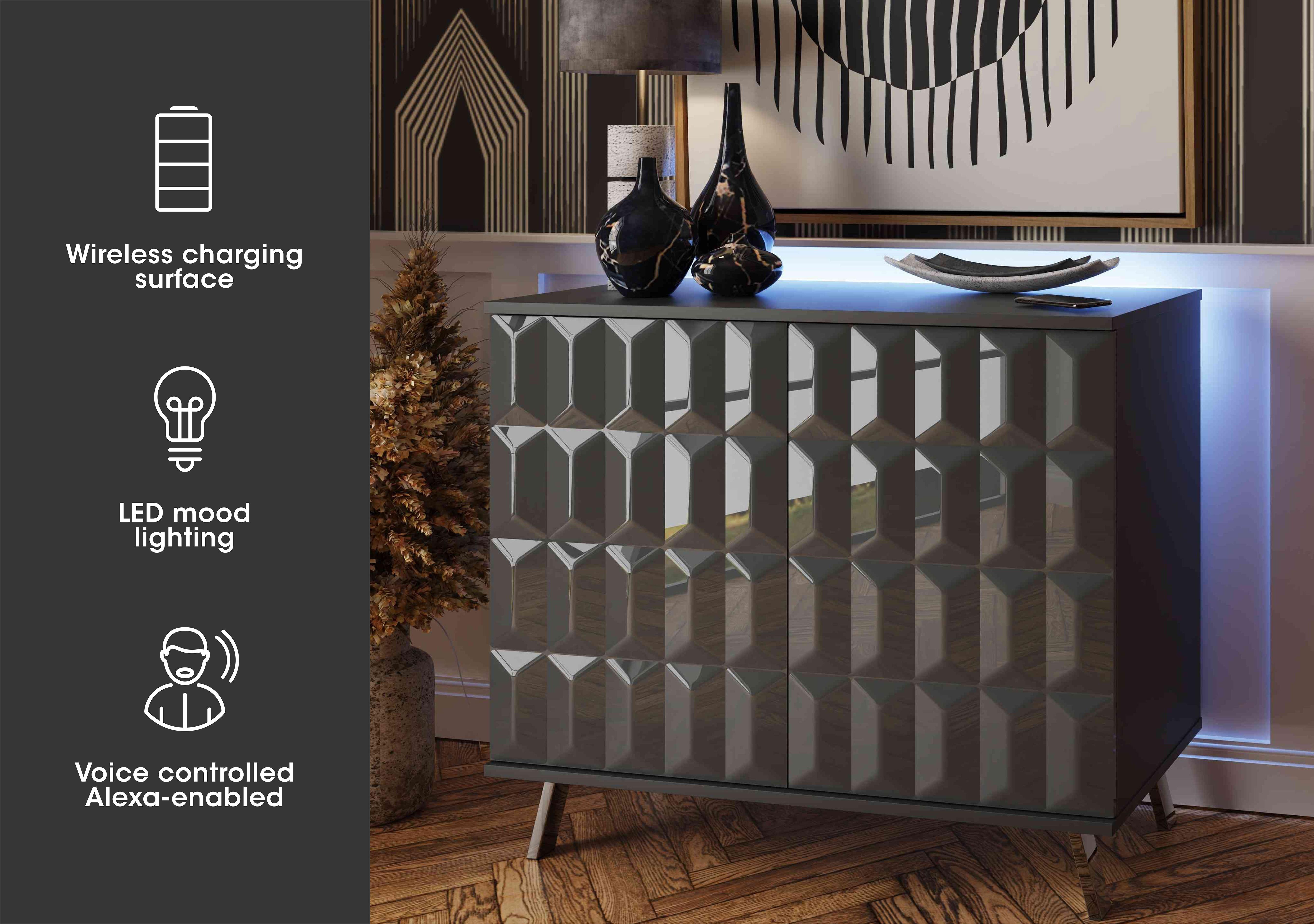 Alpha 2 Door Sideboard with SMART Lighting in  on Furniture Village