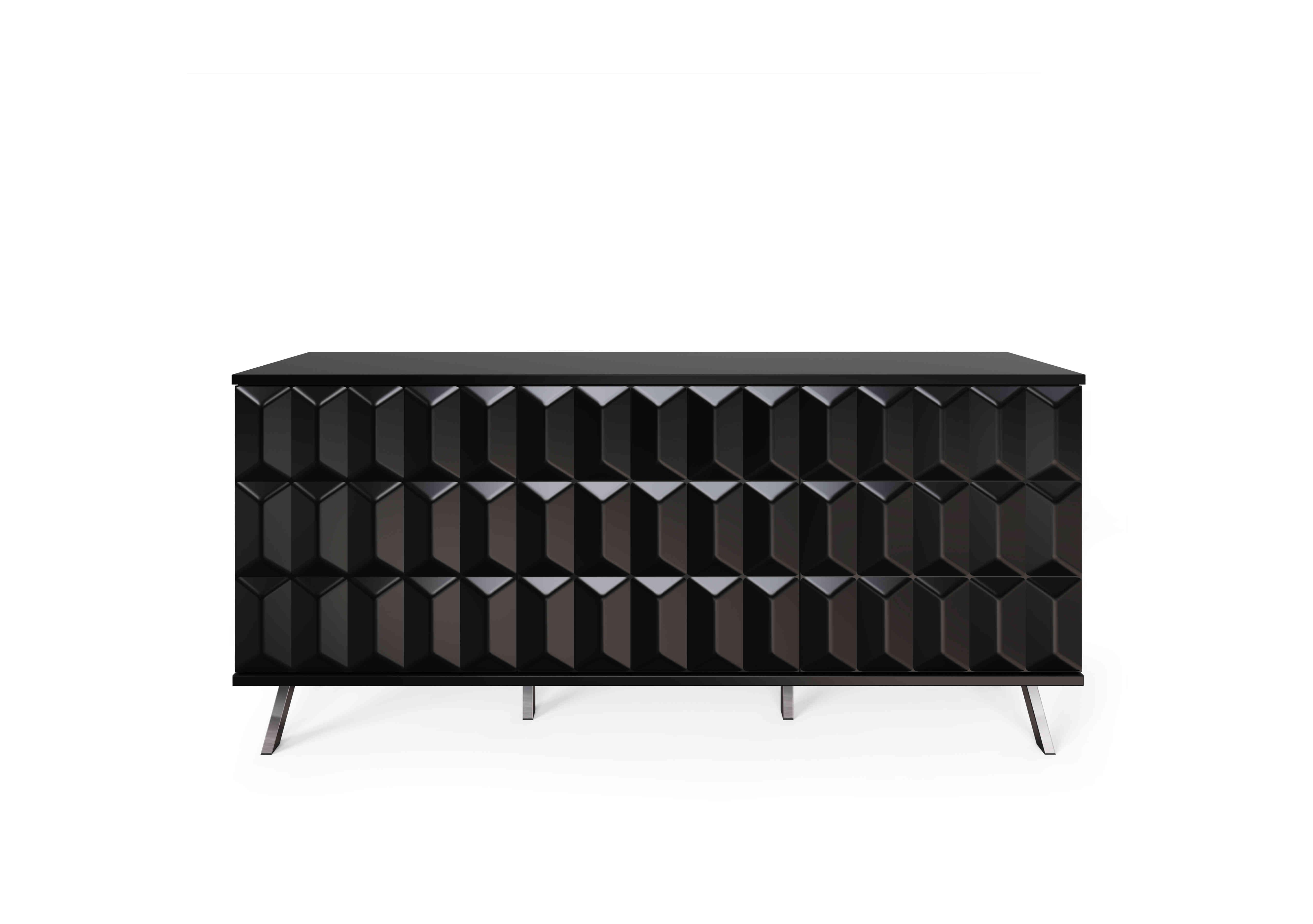 Alpha 3 Door Sideboard with SMART LED Lighting in Black on Furniture Village