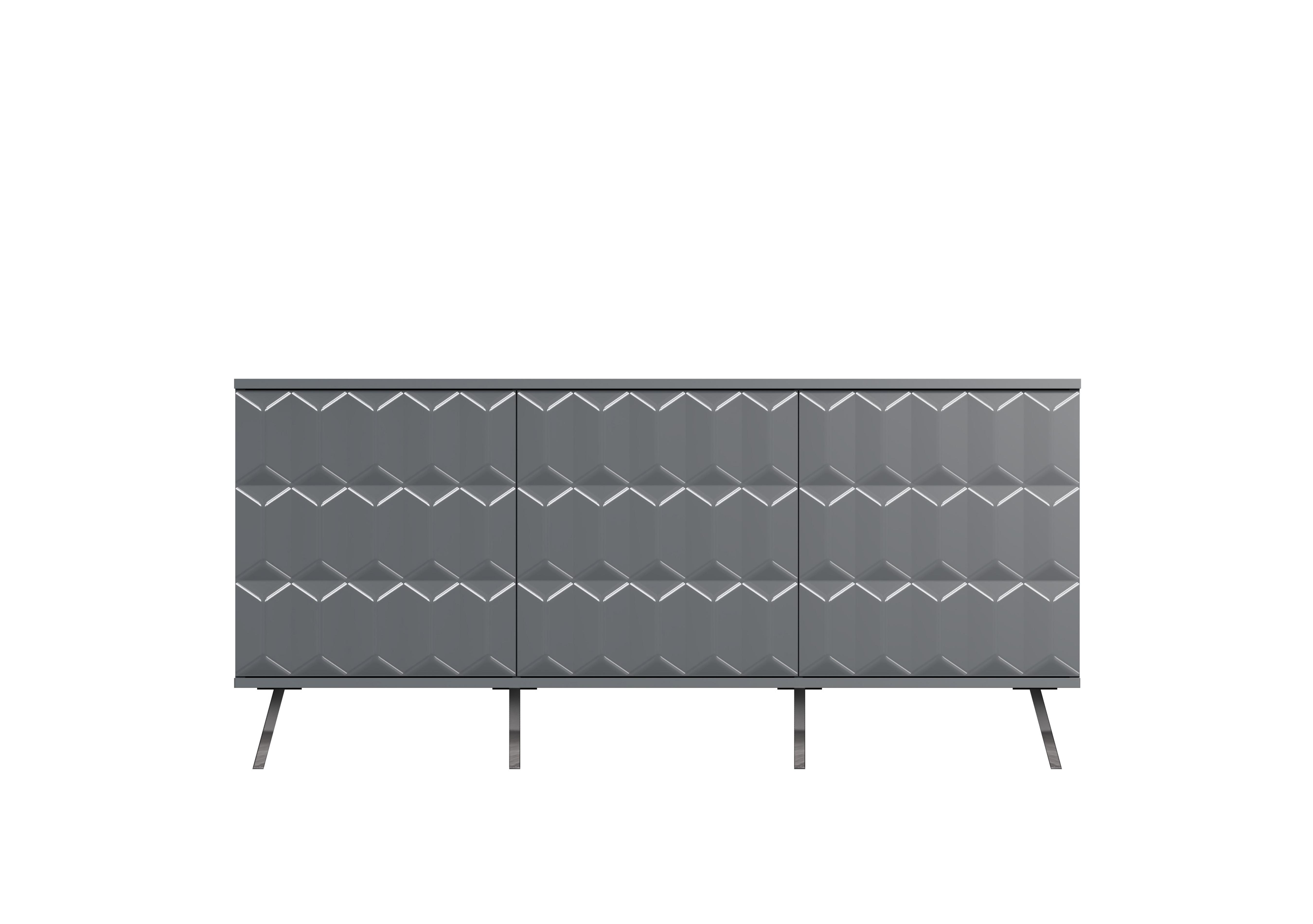 Alpha 3 Door Sideboard with SMART LED Lighting in Grey on Furniture Village