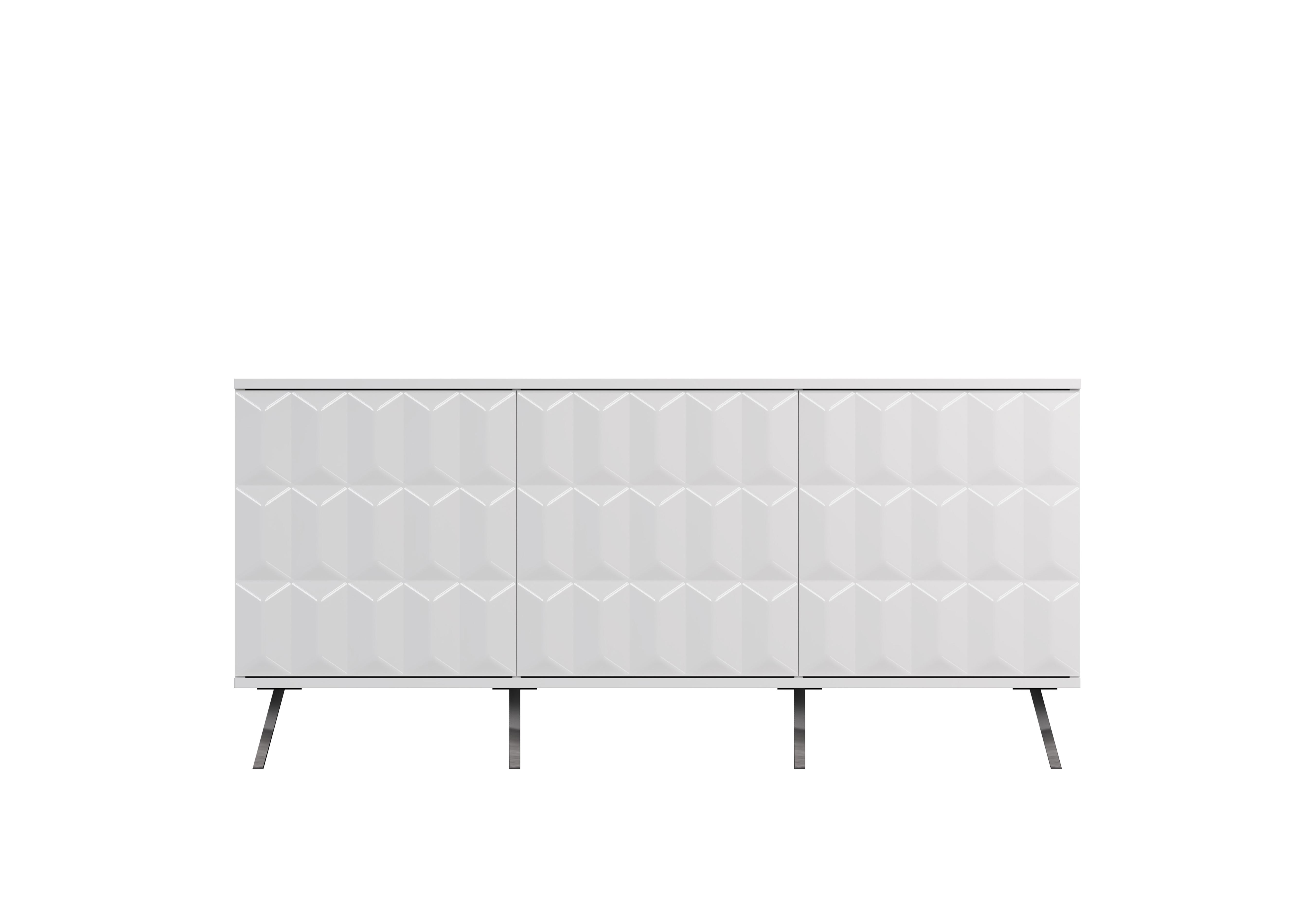 Alpha 3 Door Sideboard with SMART LED Lighting in White on Furniture Village