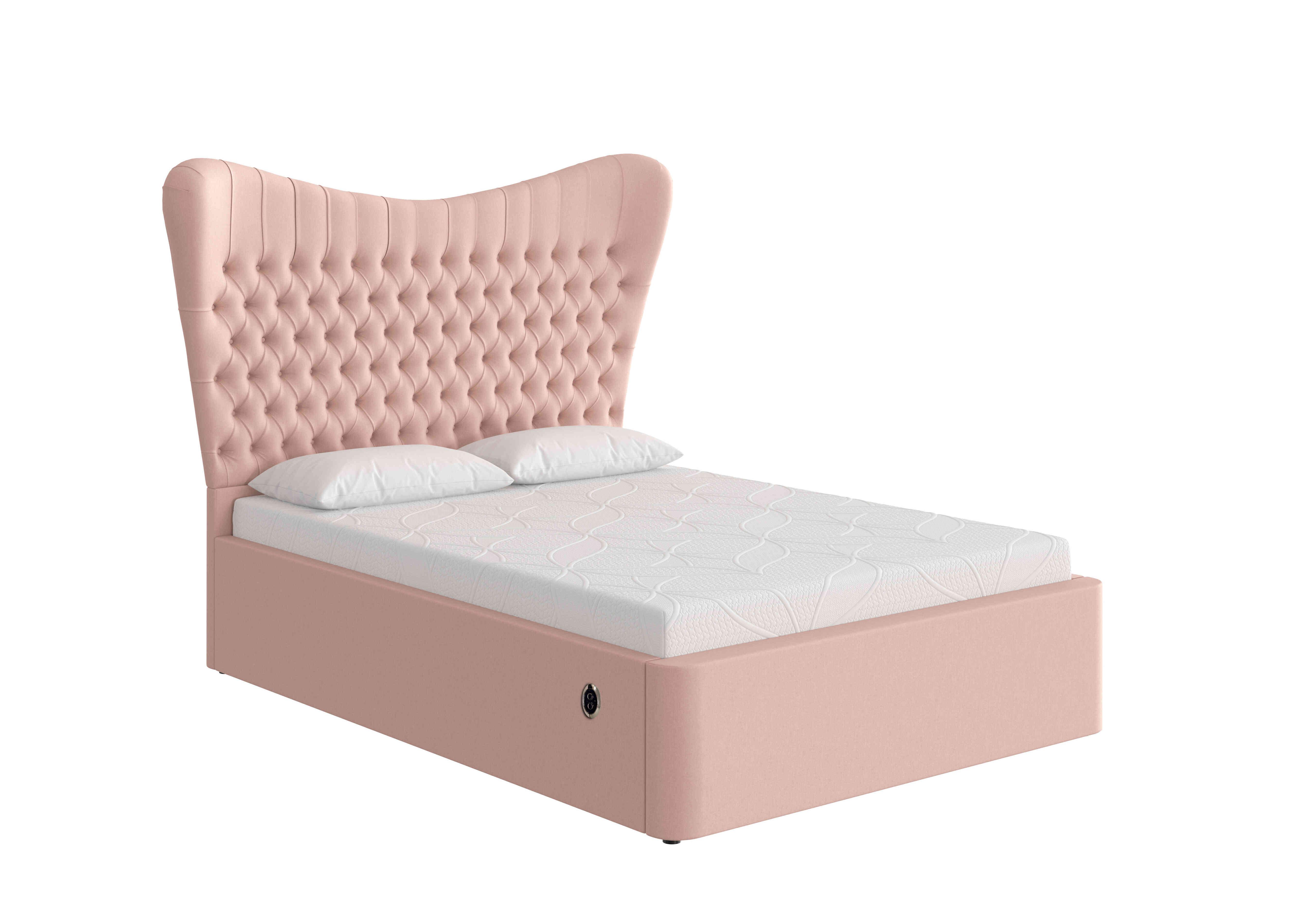 Caesar Electric Ottoman Bed Frame in Linnet Rose on Furniture Village