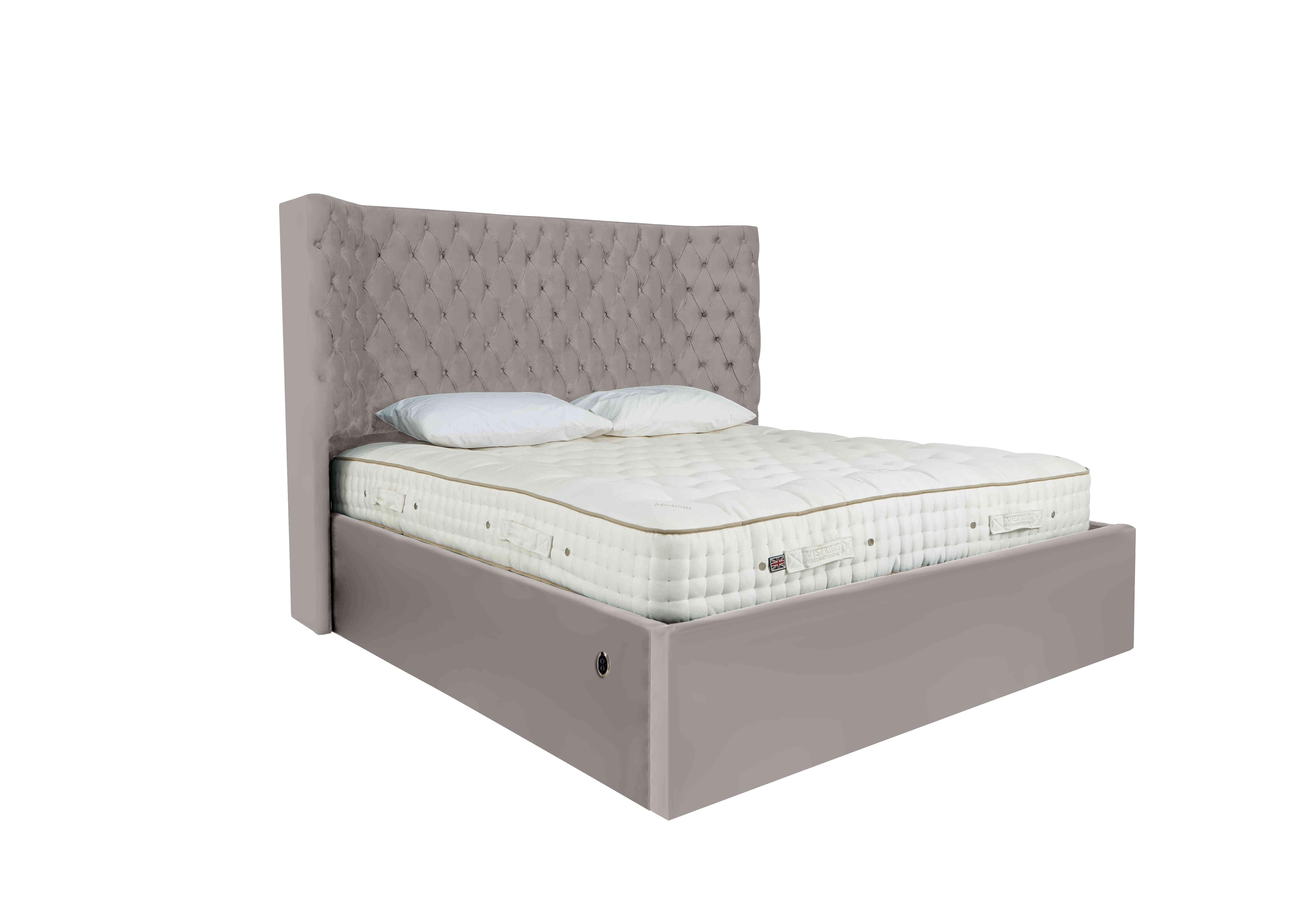 Maximus Electric Ottoman Bed Frame in Velvet Slate on Furniture Village