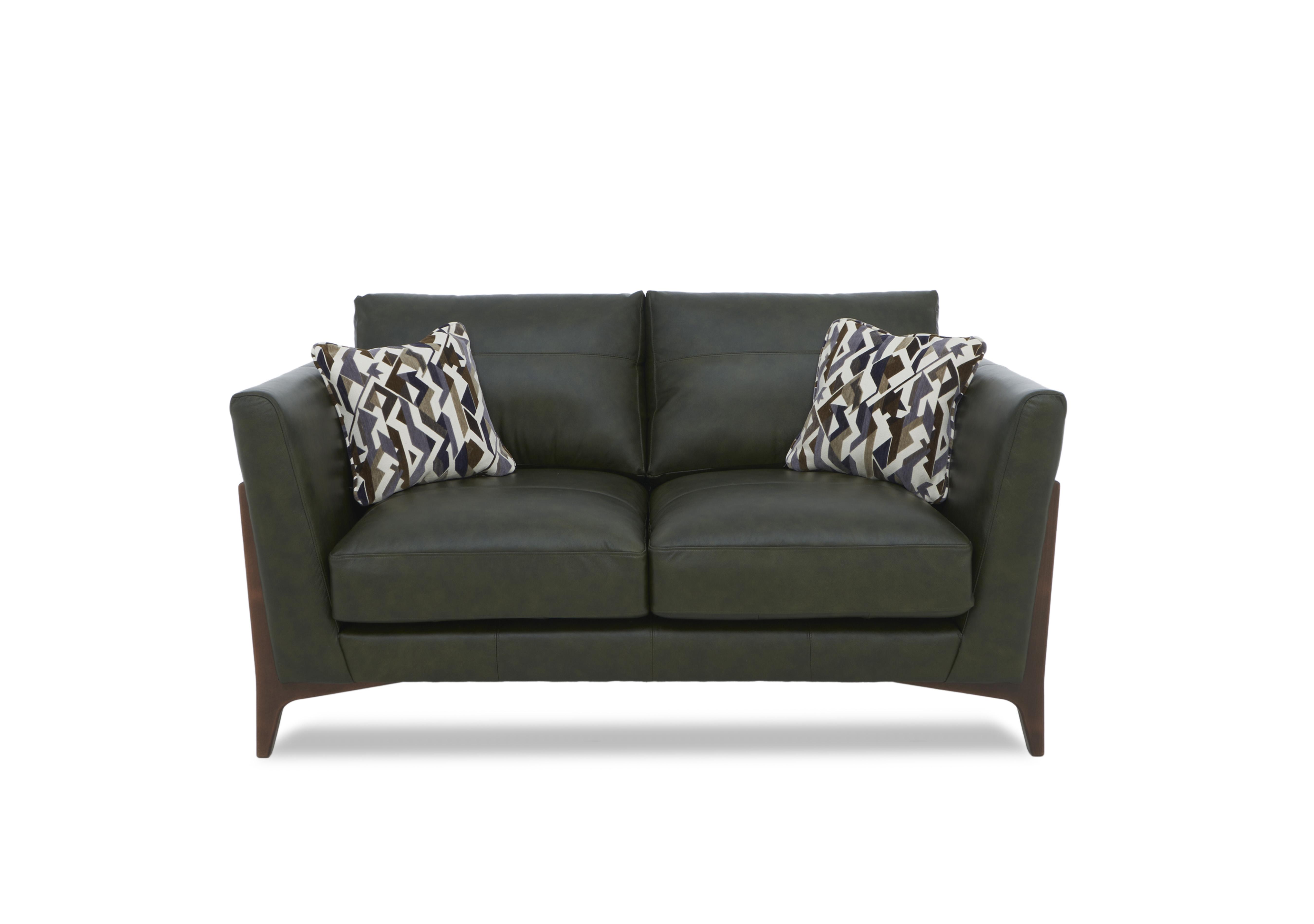 Iris 2 Seater Leather Sofa in Turino Green Wa Ft on Furniture Village