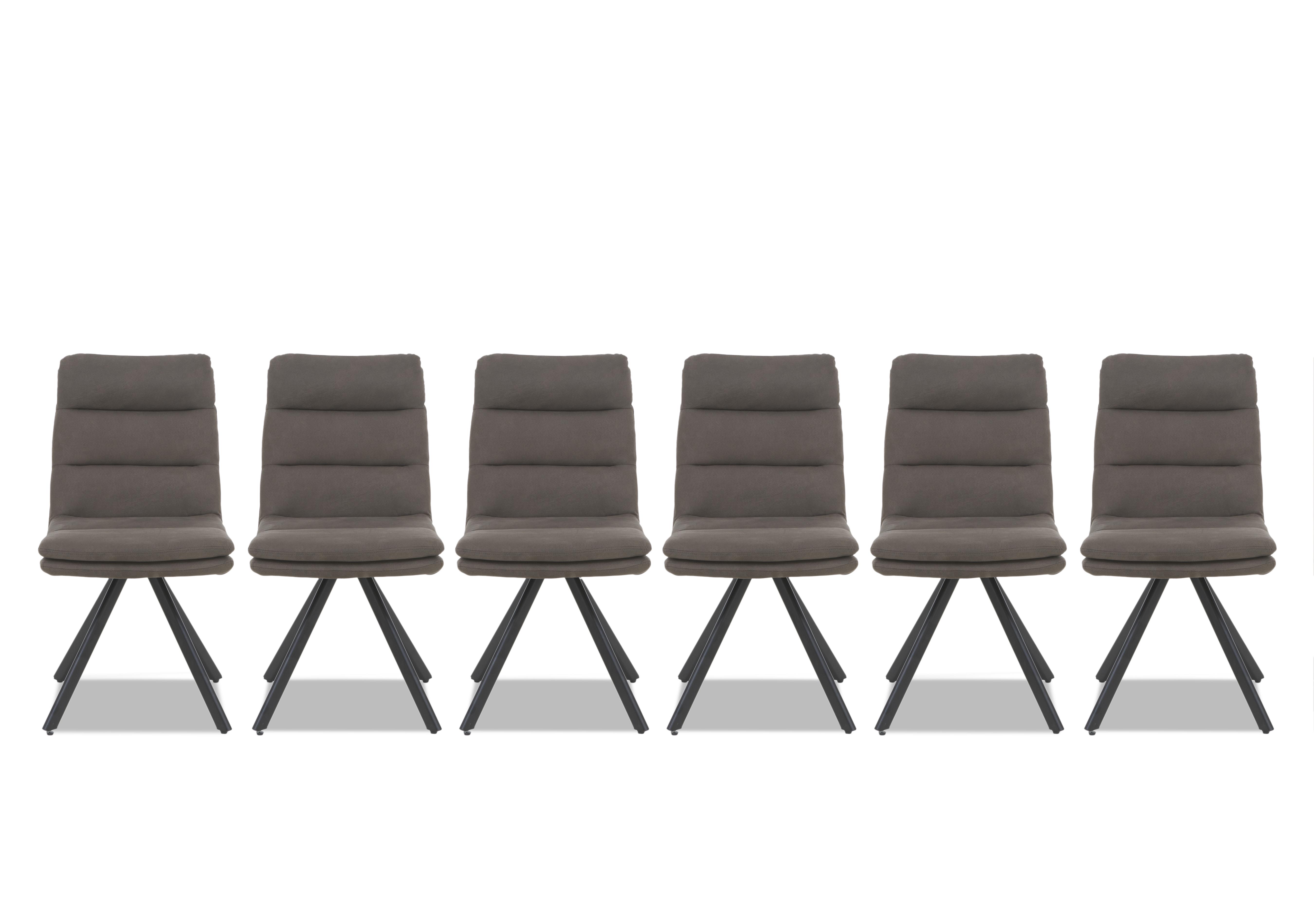 Njord Set of 6 Fabric Swivel Dining Chairs in Anthracite on Furniture Village