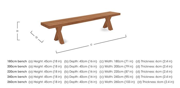 Njord Dining Bench with Wood X-Shaped Legs in  on Furniture Village