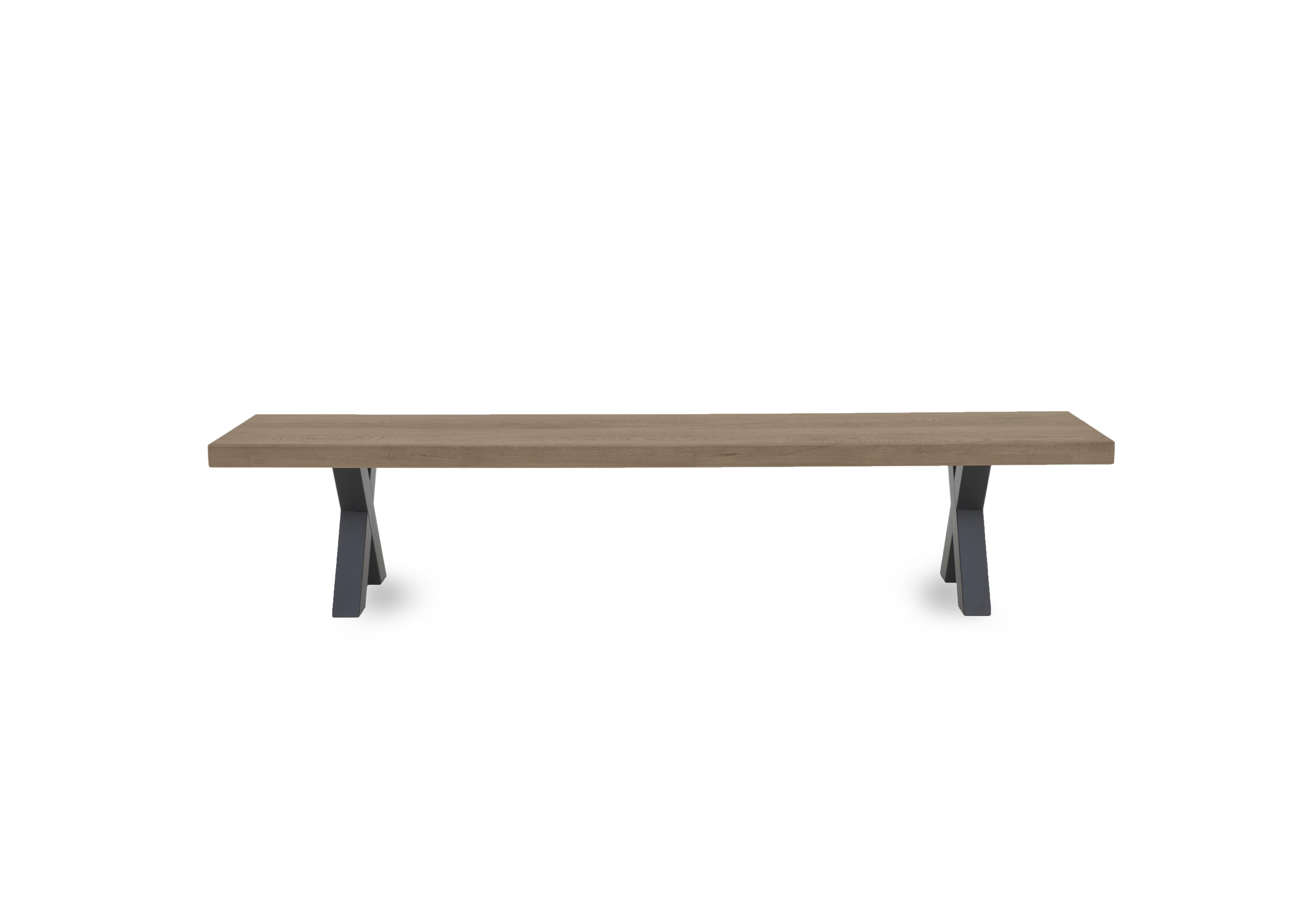 Njord Dining Bench with Metal X-Shaped Legs in Vintage Grey on Furniture Village