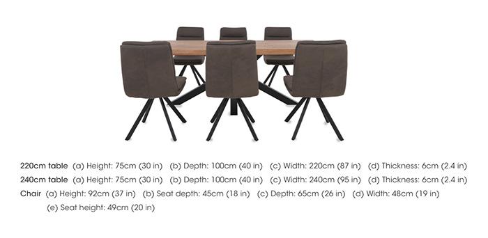 Njord Raw Edge Dining Table with Metal Star Base and 6 Dining Chairs in  on Furniture Village
