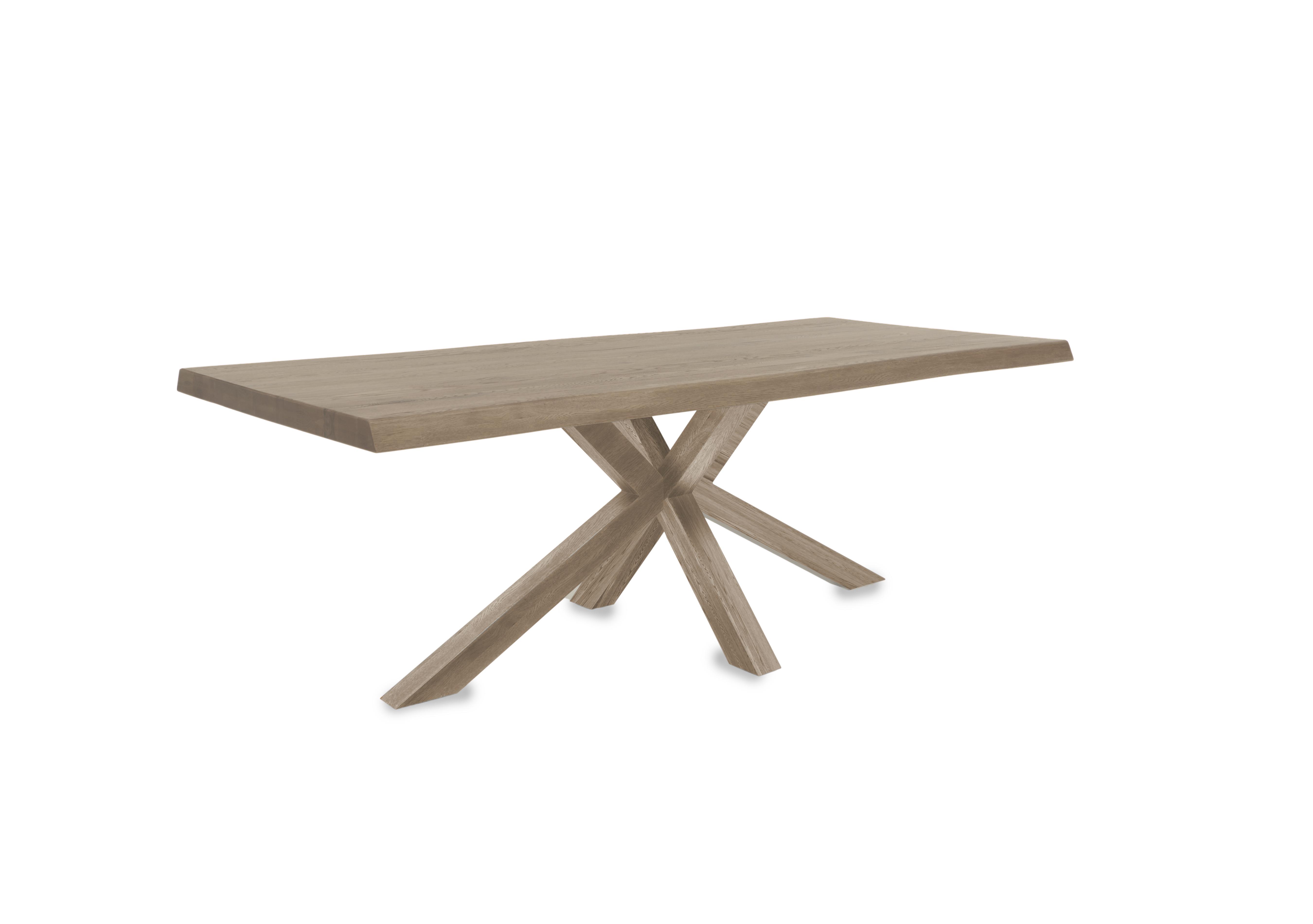Njord Raw Edge Dining Table with Wood Star Base in Vintage Grey on Furniture Village