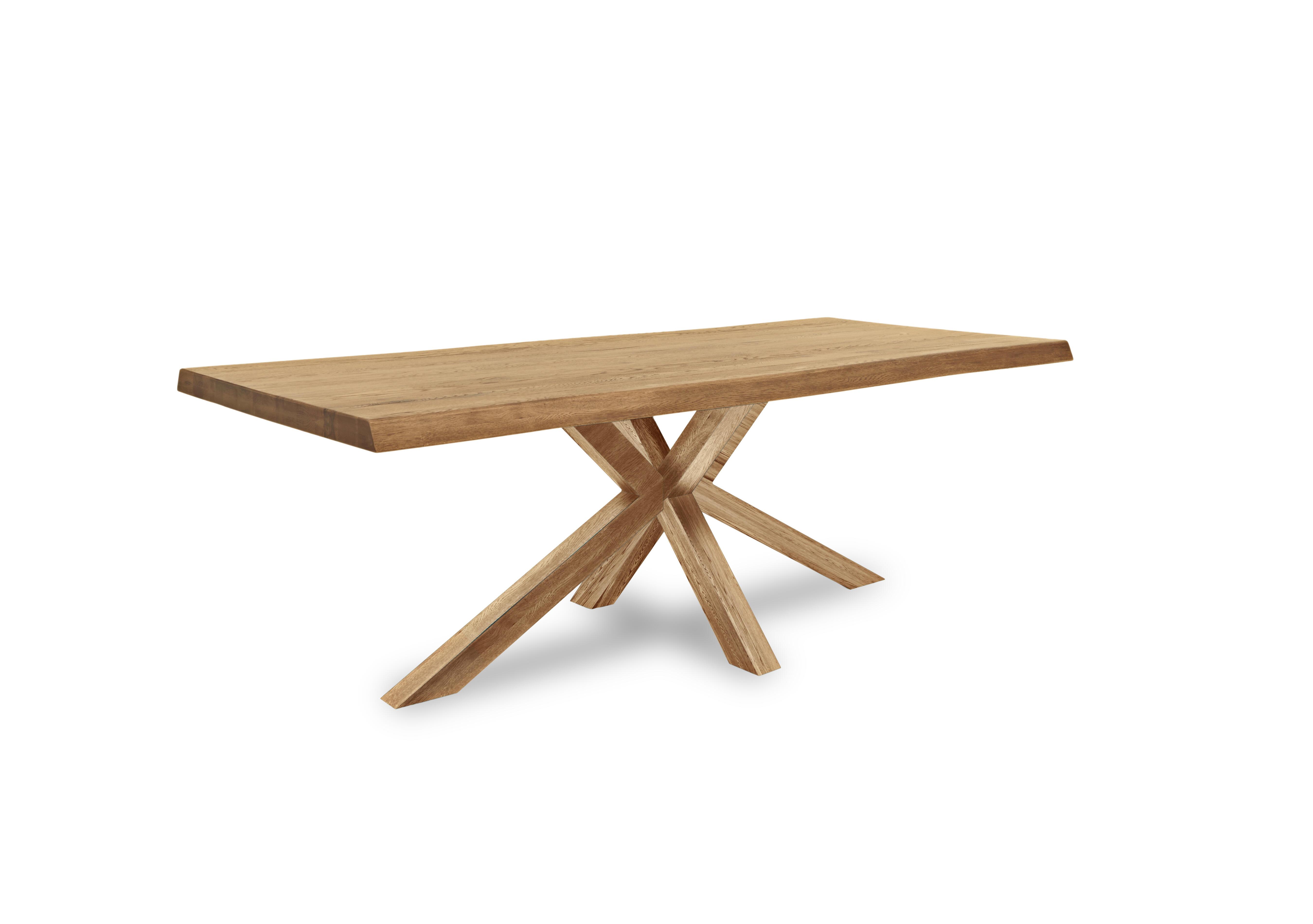 Njord Raw Edge Dining Table with Wooden Star Base in 1 Oil on Furniture Village